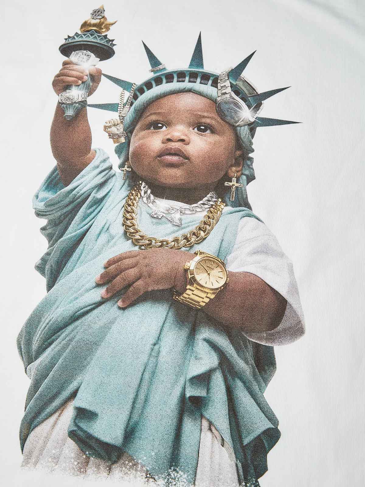 Statue of Liberty Kid Street Art Print T-Shirt