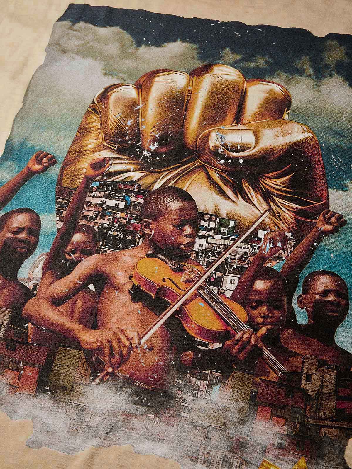 Freedom Collage Washed Print T-Shirt