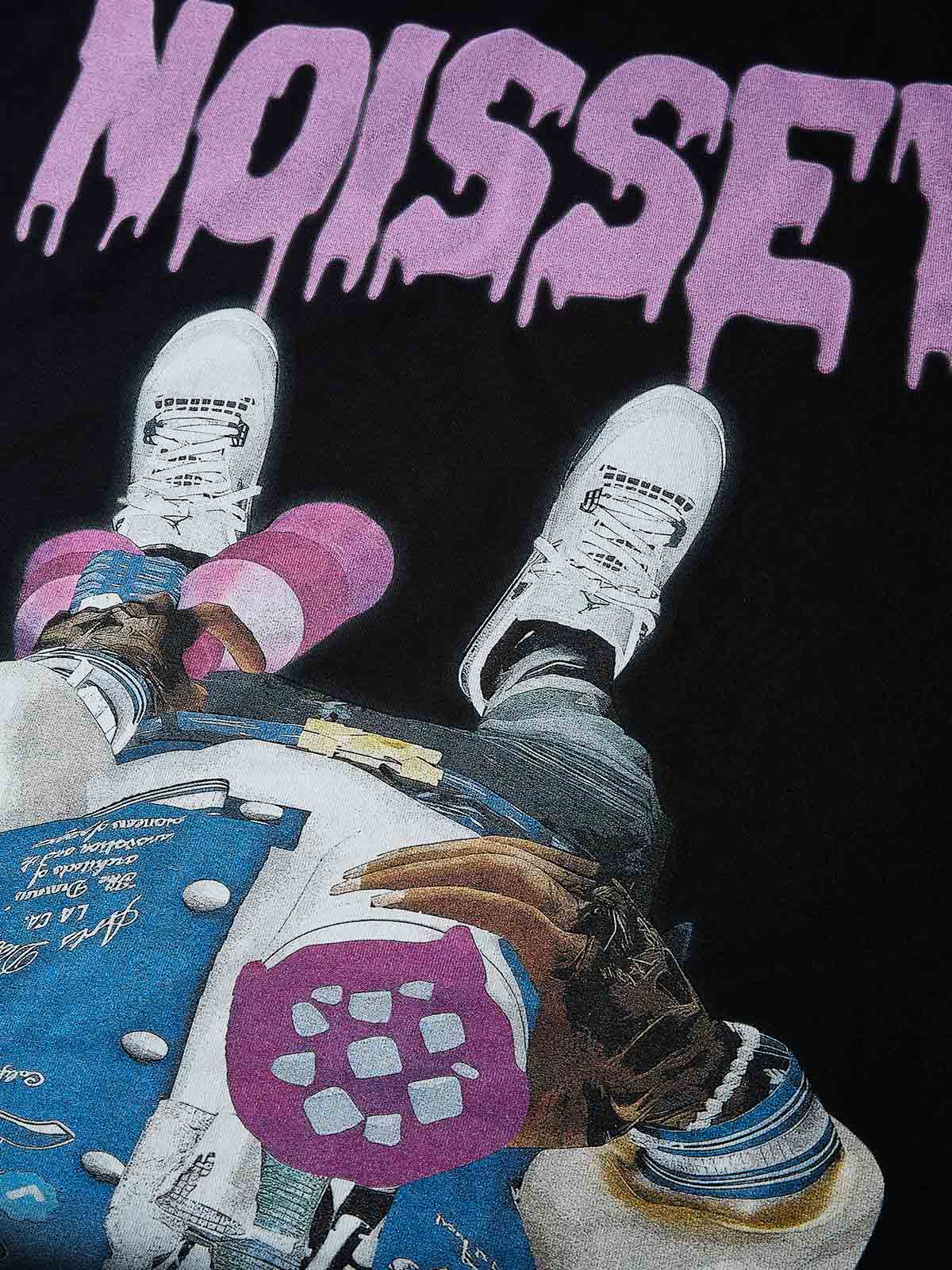 Boxy Oversized T-shirt "First-Person Game Interface Character Print"