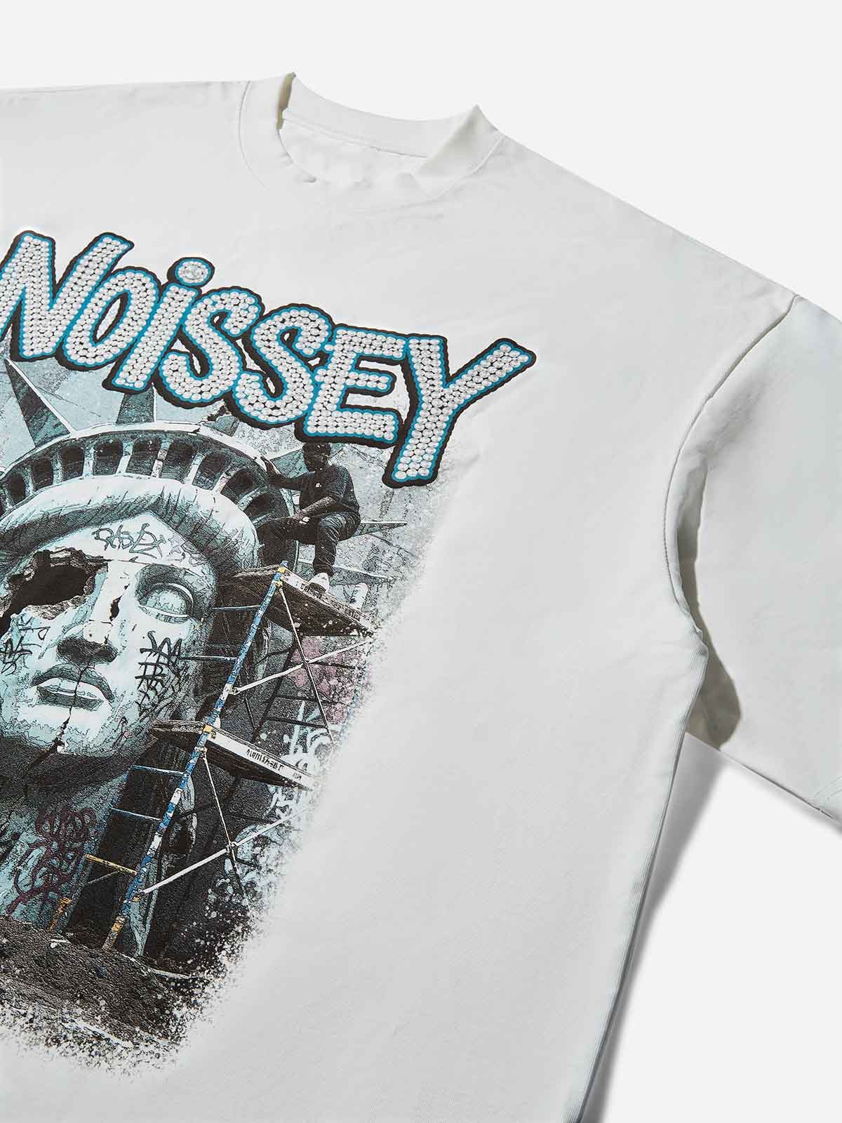 Boxy Oversized T-shirt with Graffiti Art Print