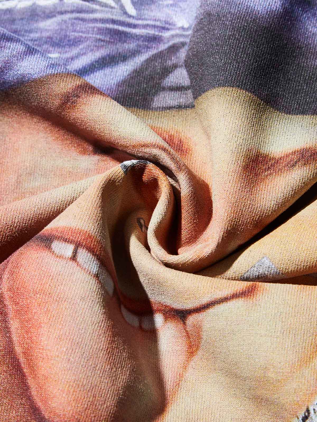 Bad Boy with Purple Paisley Headscarf Washed Print T-shirt