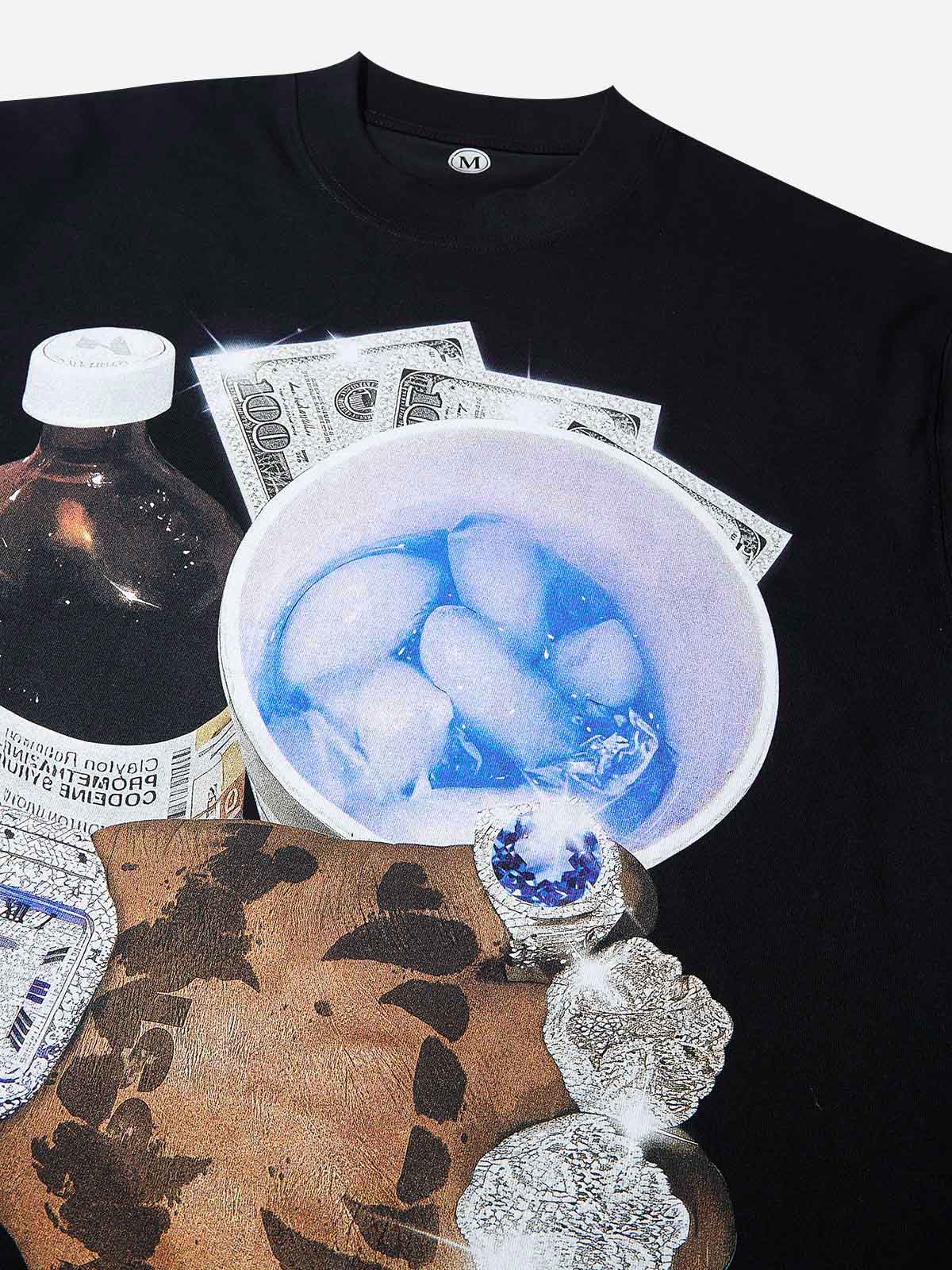 Sleepless Night Black Print T-shirt