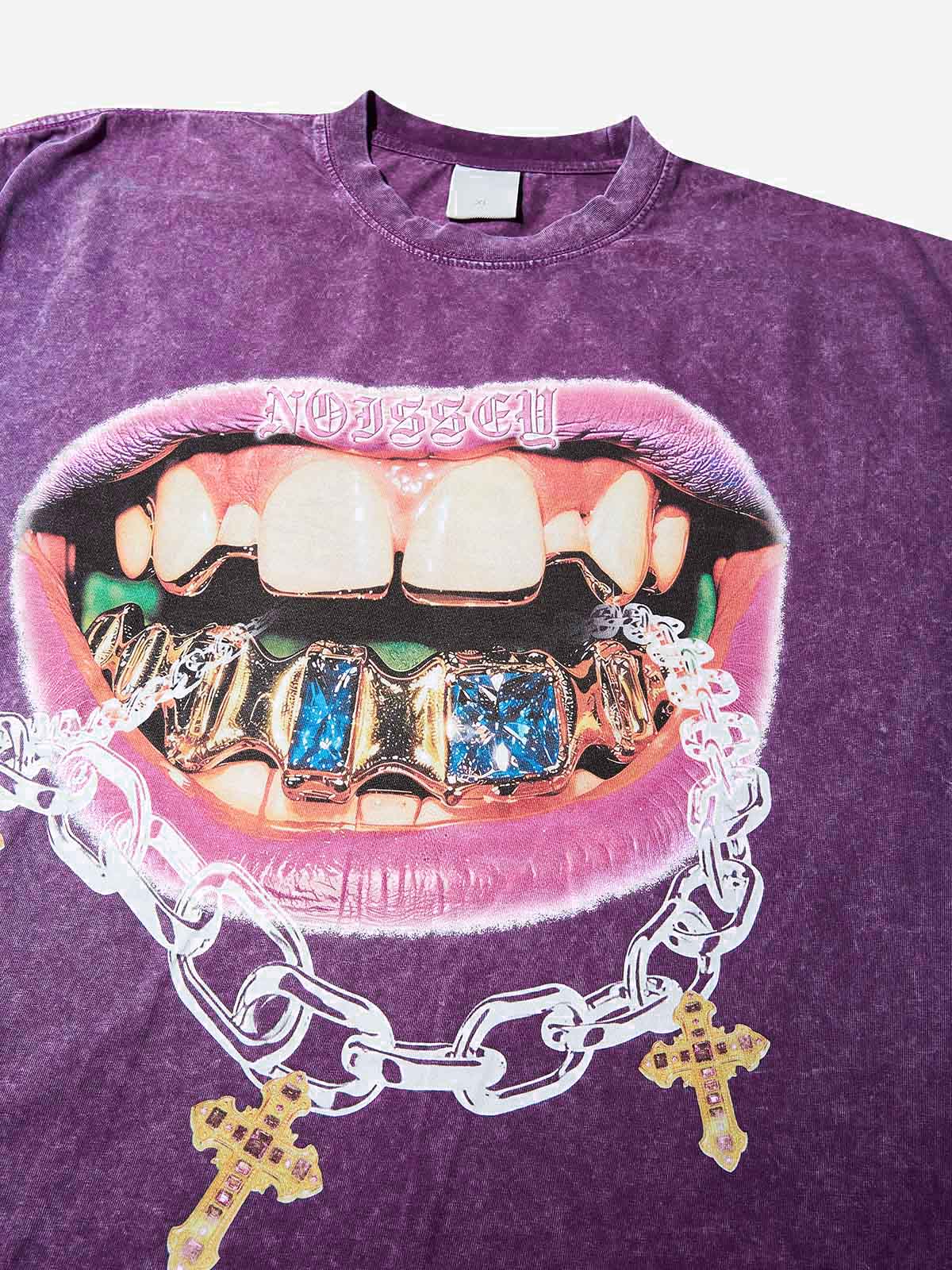 Artistic Grills Purple Washed Print T-shirt