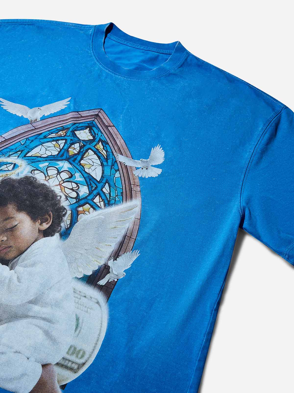 Little Angel Sleeping on Money Washed Print T-shirt