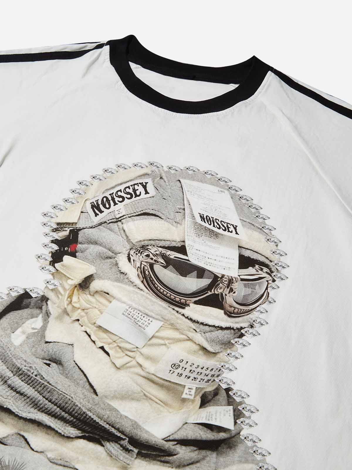 Shattered Collage Masked Print T-shirt