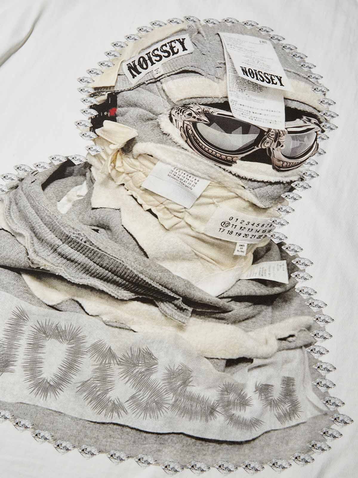 Shattered Collage Masked Print T-shirt