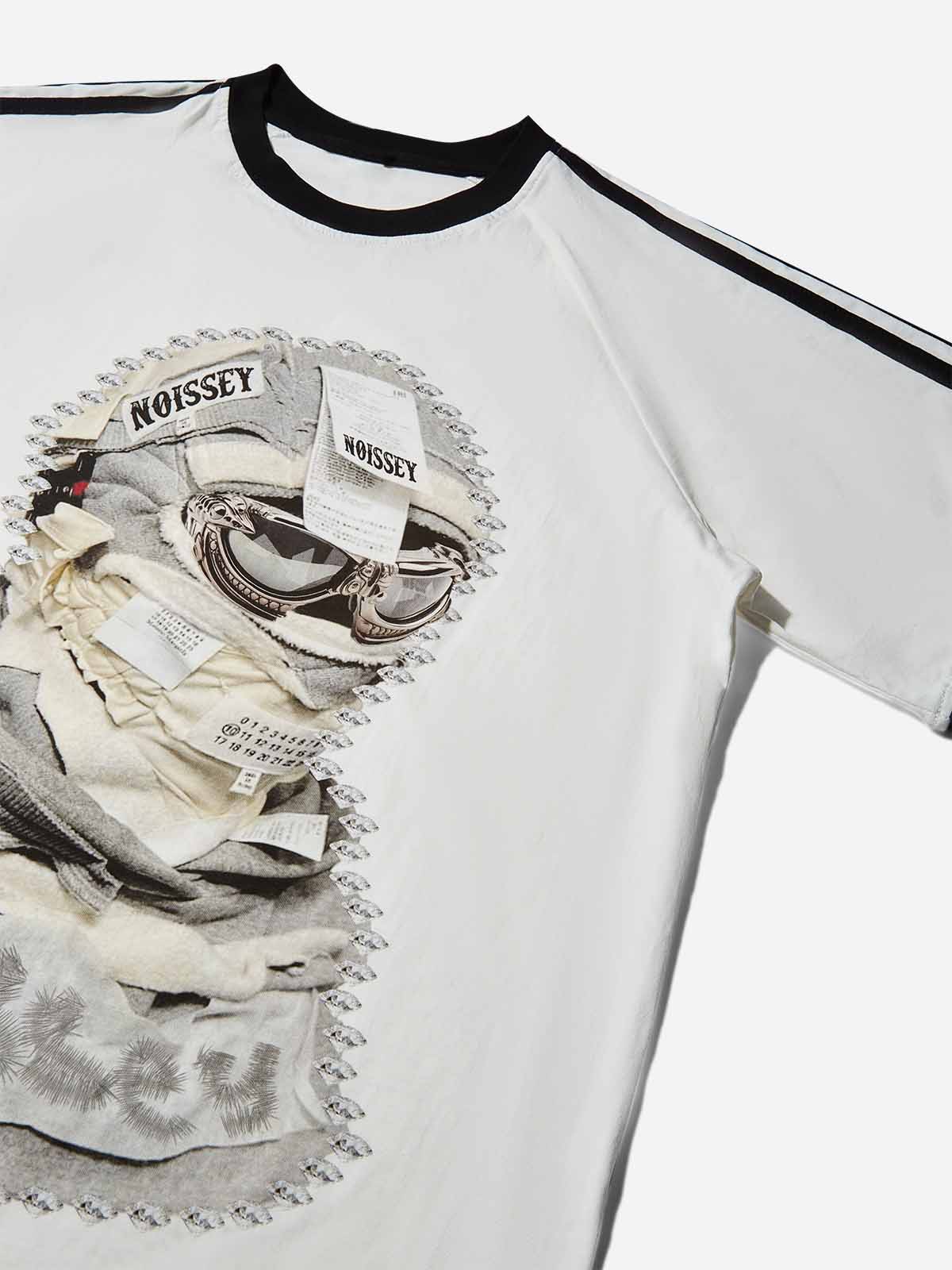 Shattered Collage Masked Print T-shirt