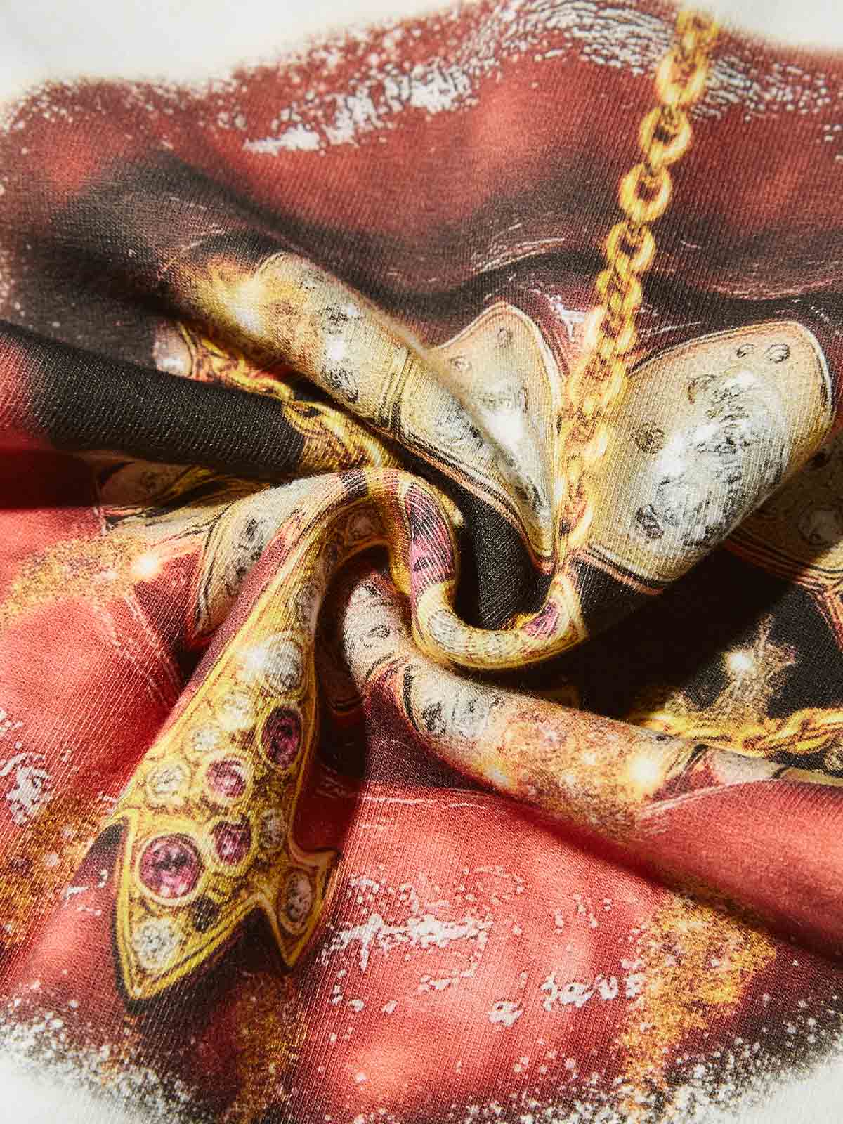 Baby Tee - Golden Cross Diamond Patch Grills Print T-shirt