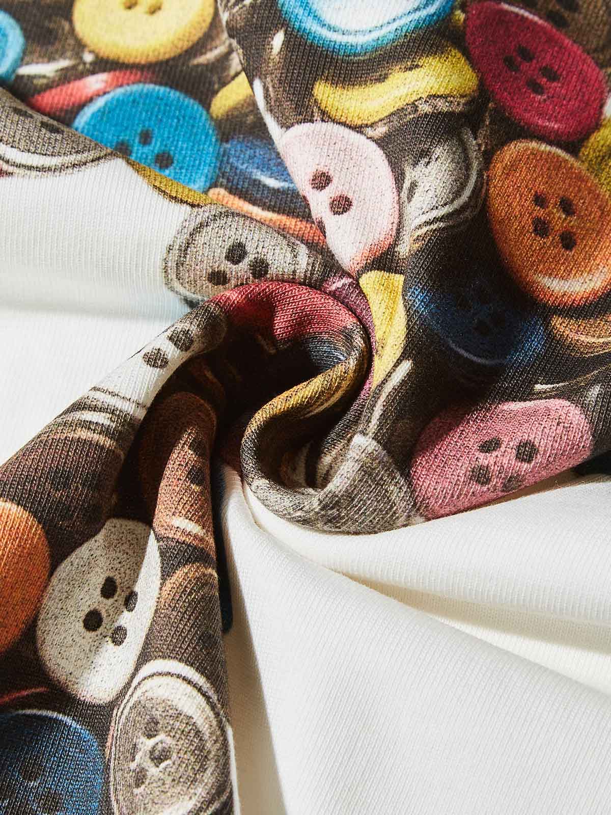 Button Cross Print T-shirt