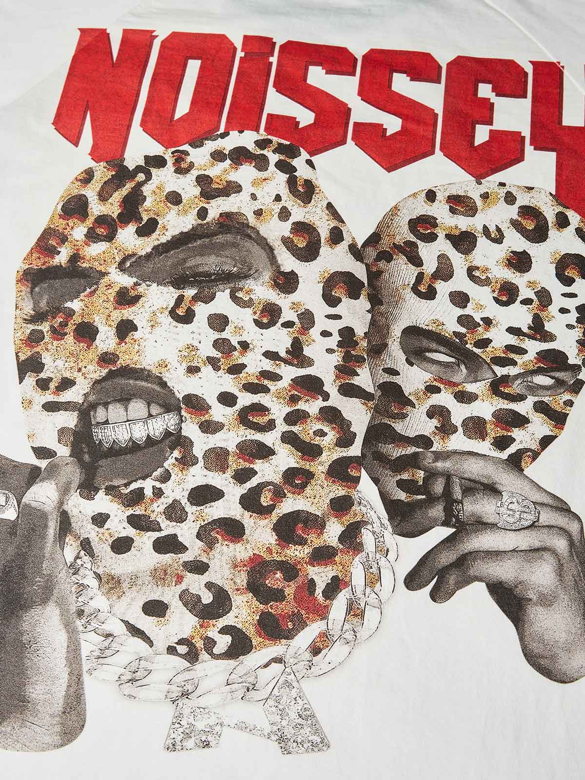 Double-Headed Leopard Print Balaclava Front & Back Print T-shirt