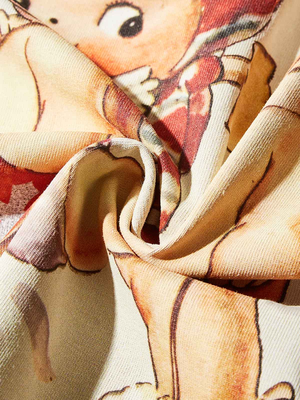 Cartoon Baby Red Striped Preppy Style Print T-shirt