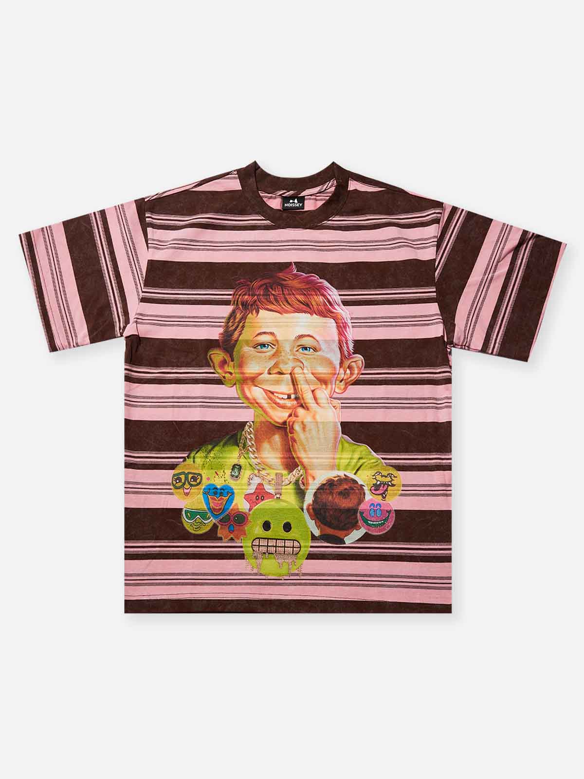 Bad Boy Hip-Hop Style Striped Print T-Shirt