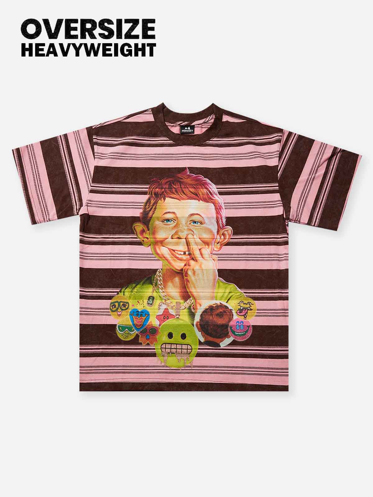 Bad Boy Hip-Hop Style Striped Print T-Shirt