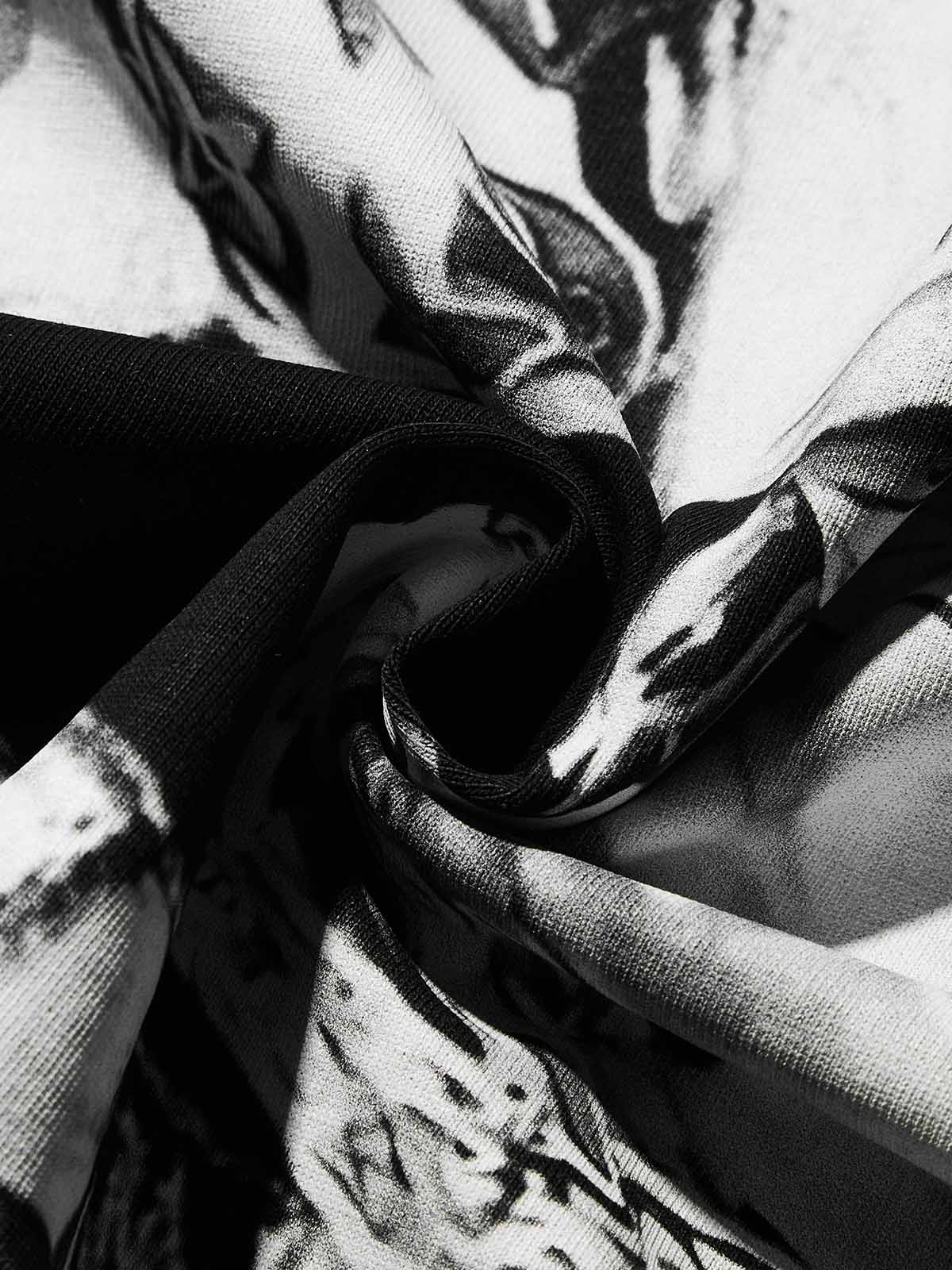 Liquid Metal Teeth Ice Cube Print Preppy Style T-shirt