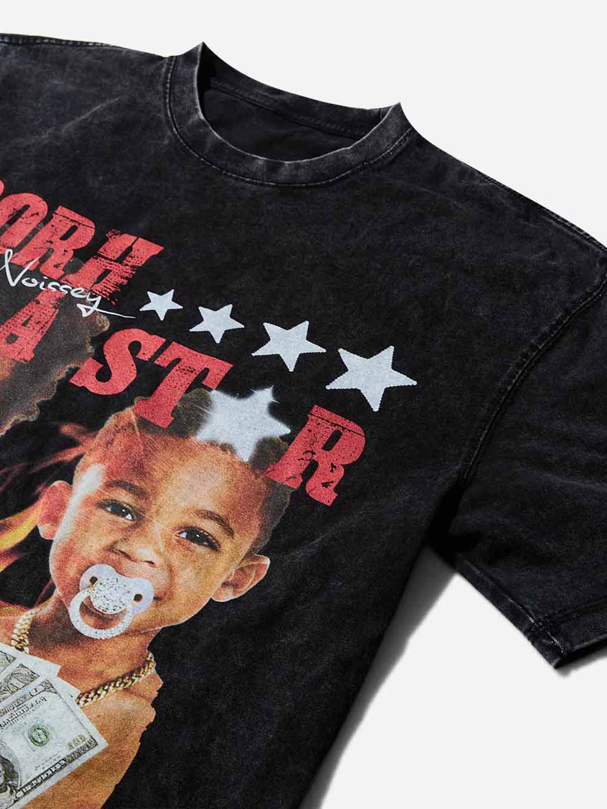 "Born a star" Washed Print T-shirt