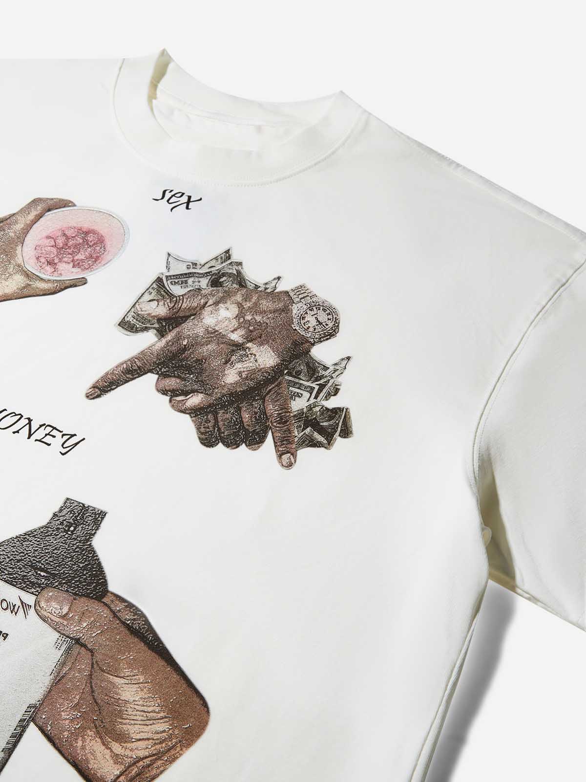 Boxy Oversized T-shirt with Gesture Slogan Print