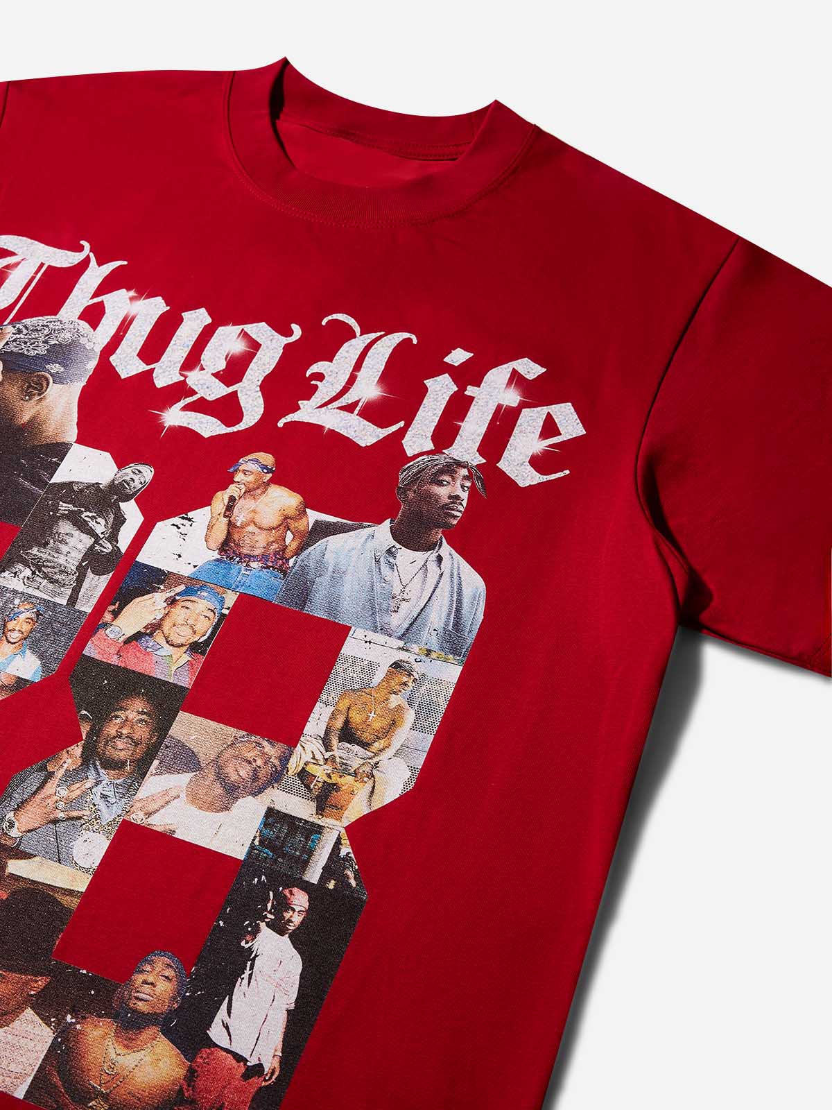 Light Outdoor Sports T-shirt with "Thug Life" Digital Print