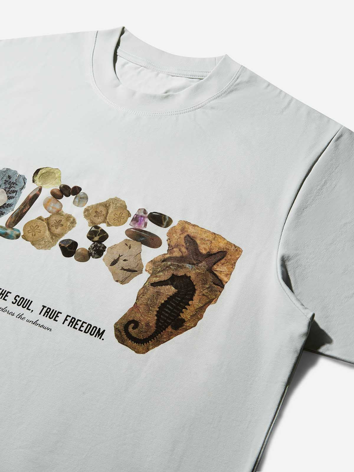Healing Stone of Nature Logo Light Outdoor Printed T-shirt