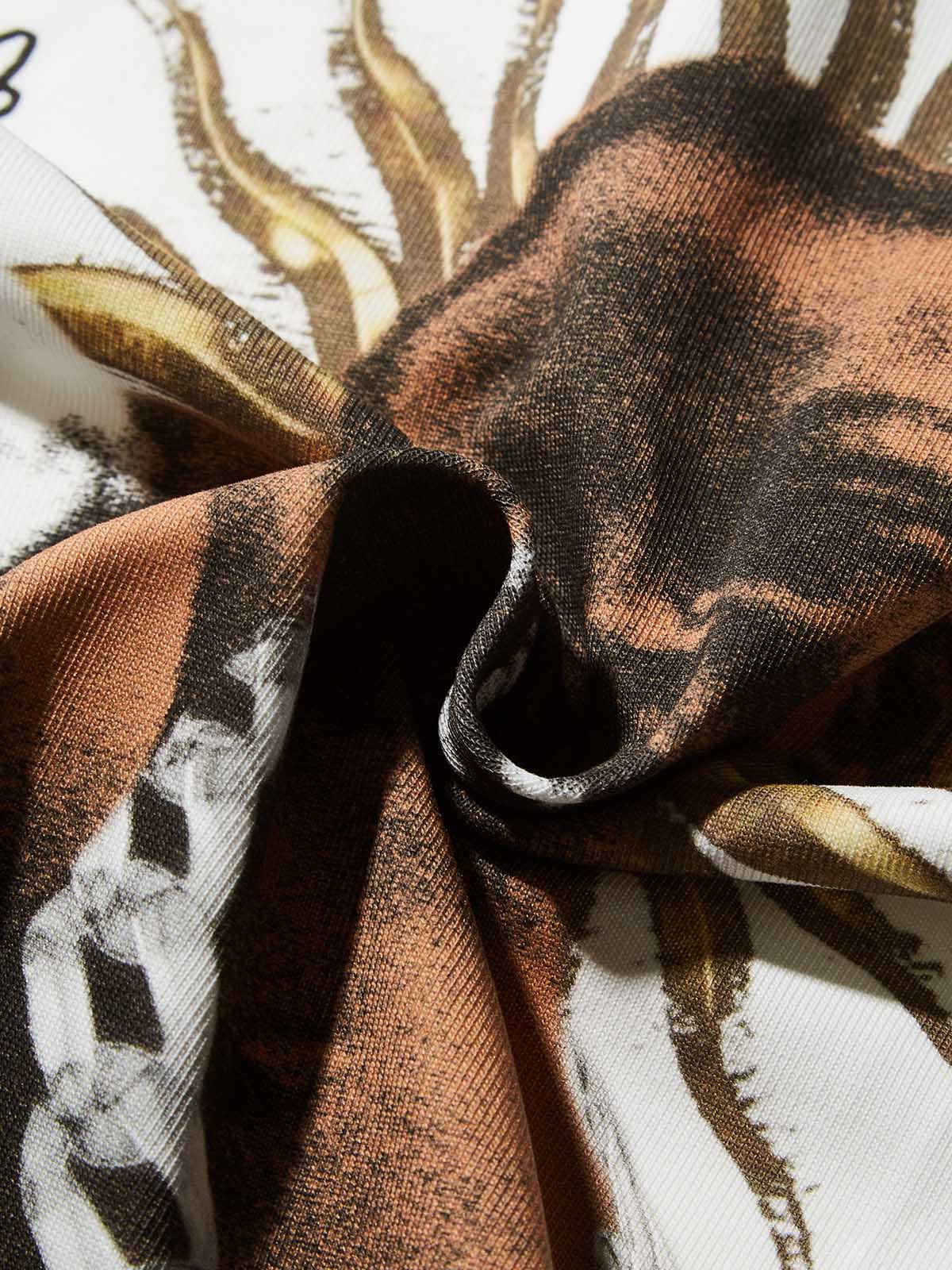 Boxy Oversized T-shirt "City of God" Peace Dove Print