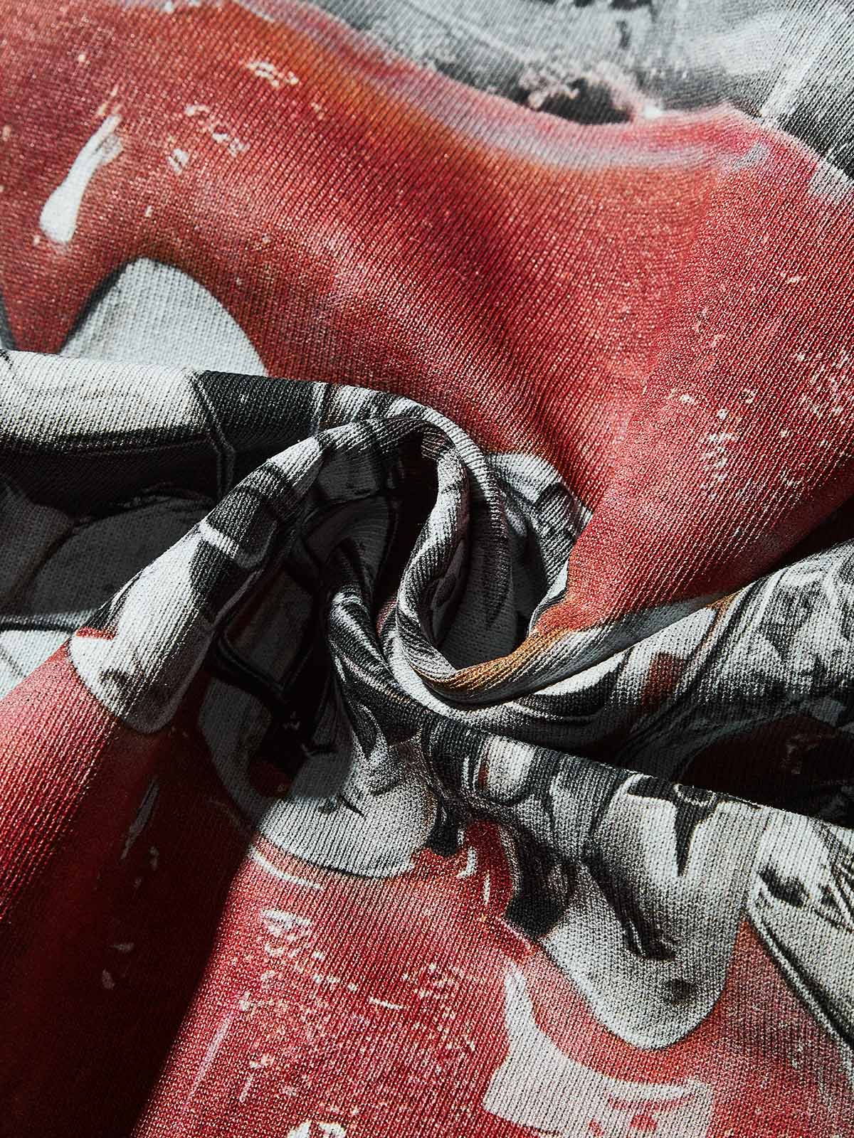 Boxy oversized T-shirt with Grills art print in ice blocks