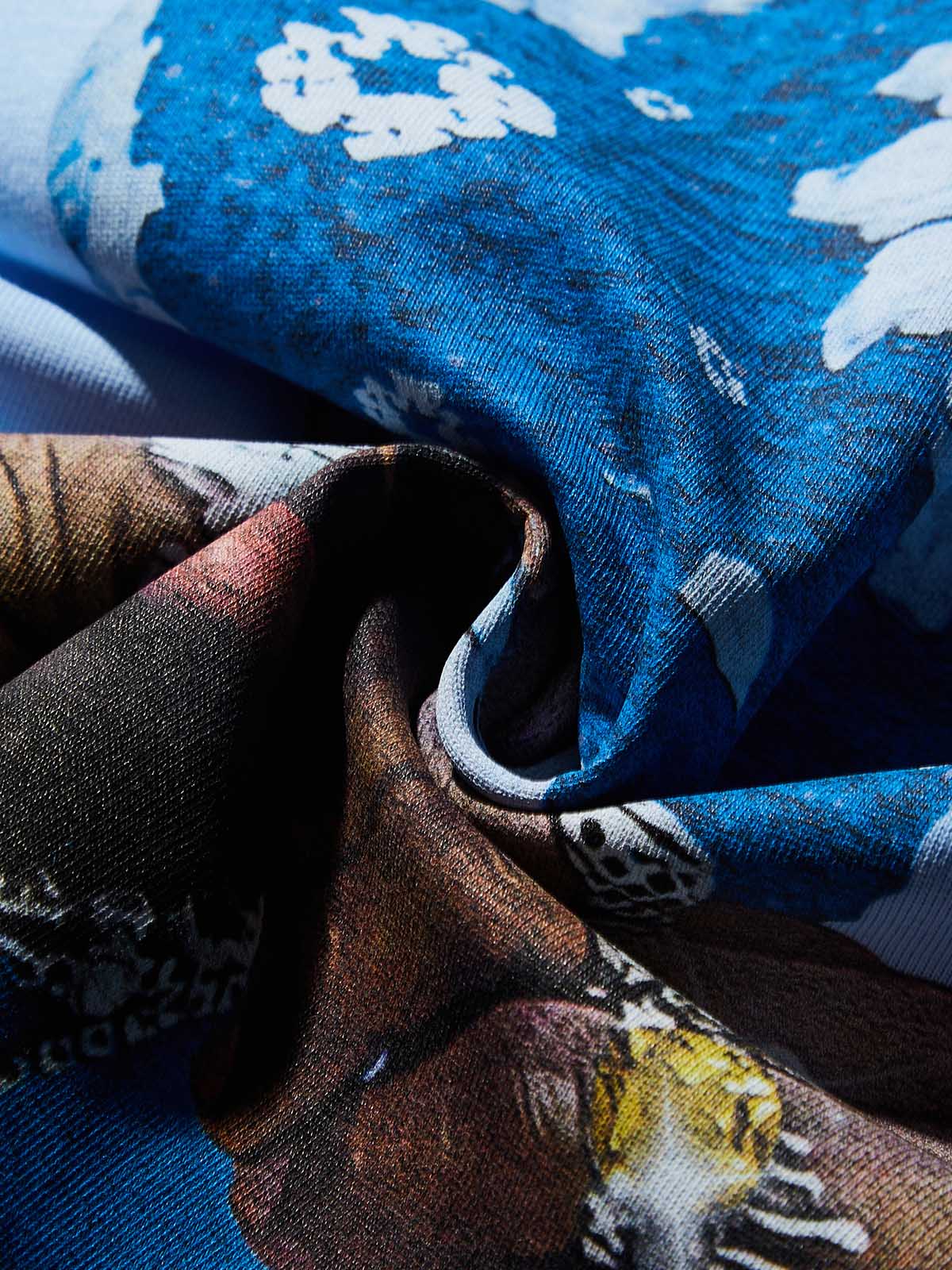 Sapphire Blue Knit Hat Print Blue Preppy T-Shirt