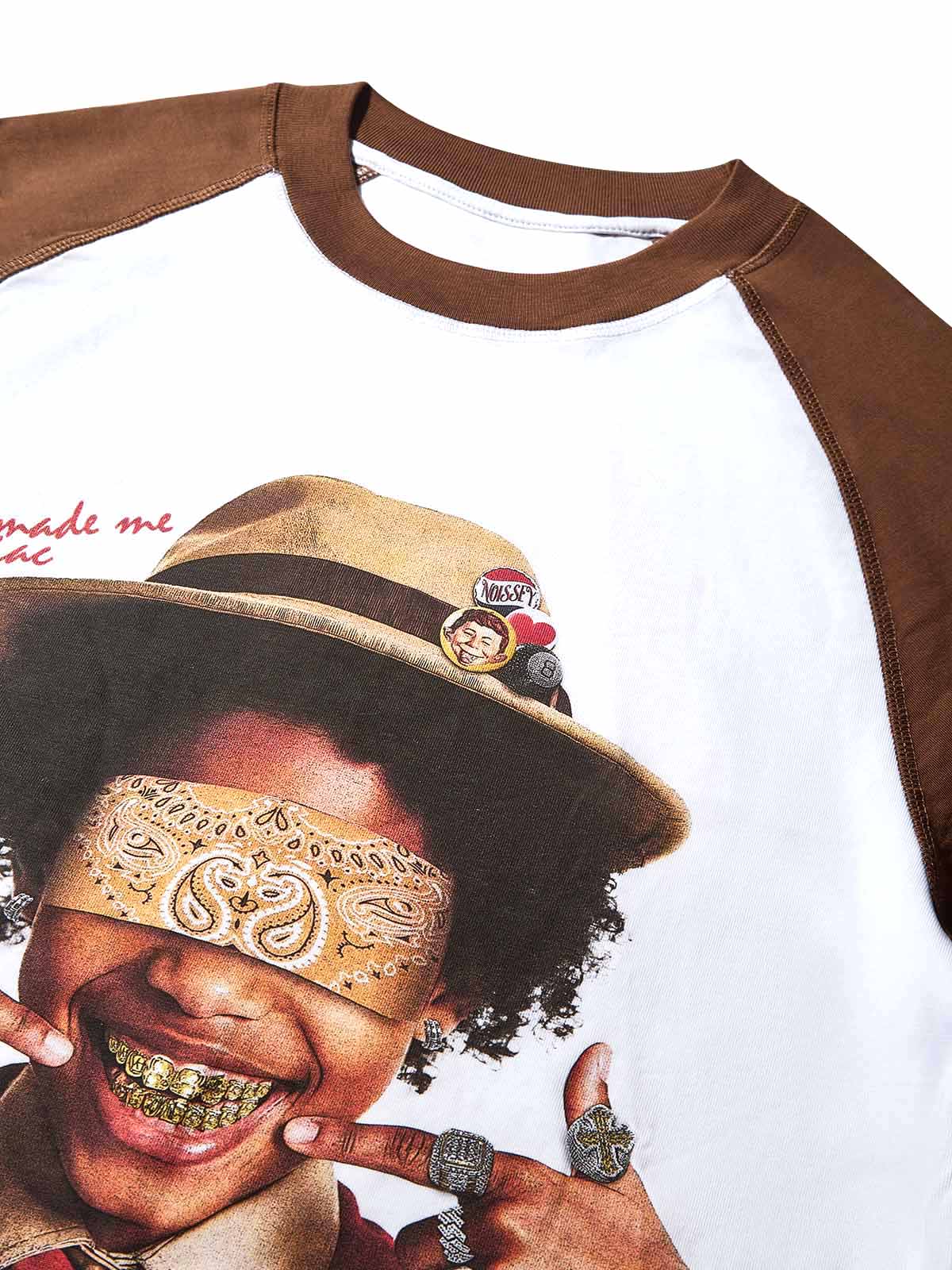 Scout Boy DIY Patch Color-Block Preppy Printed T-Shirt