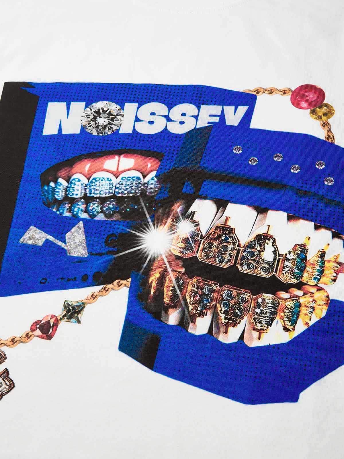 Klein Blue Lego Brick Grills Print Boxy Oversized T-shirt