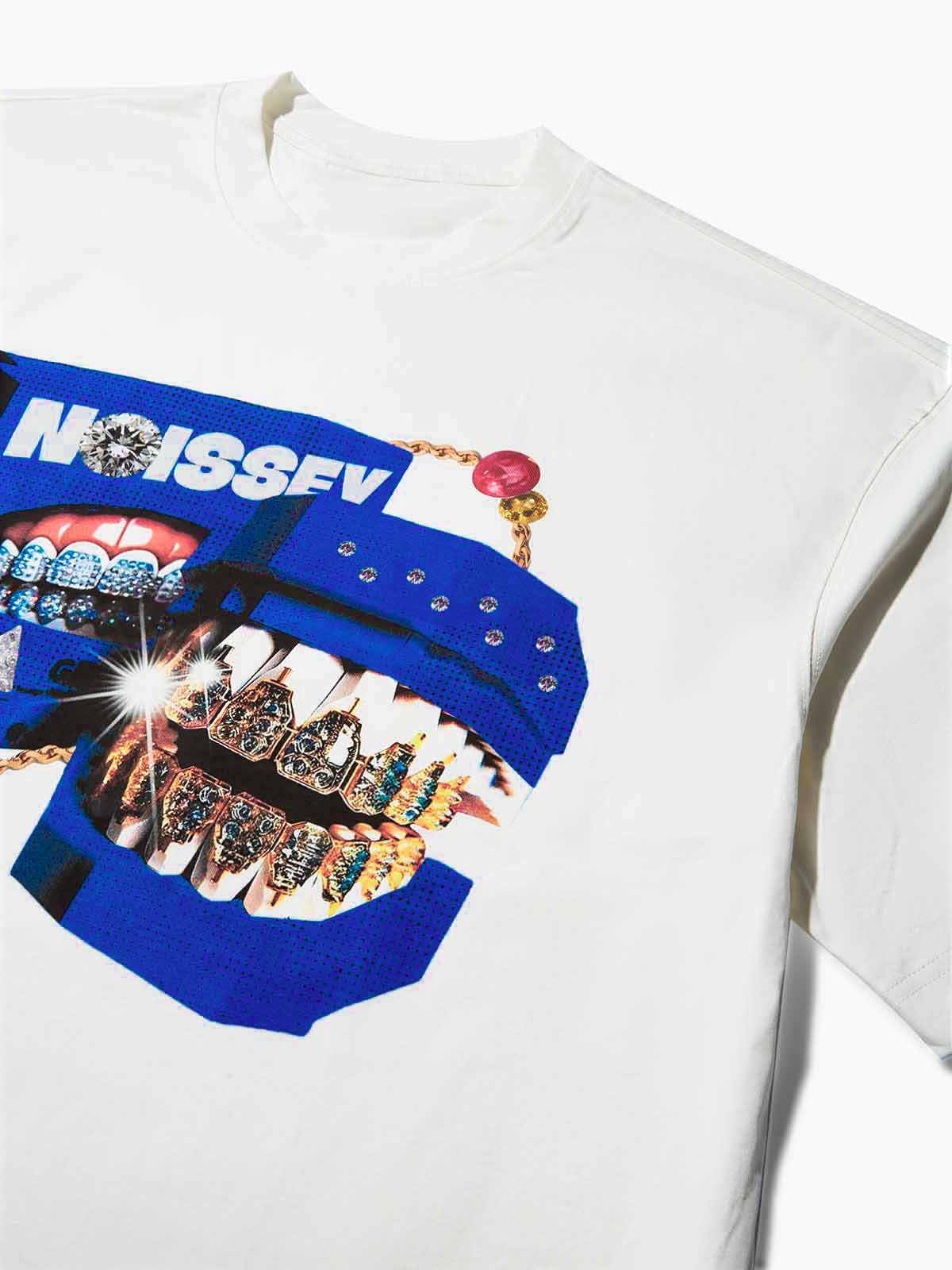 Klein Blue Lego Brick Grills Print Boxy Oversized T-shirt