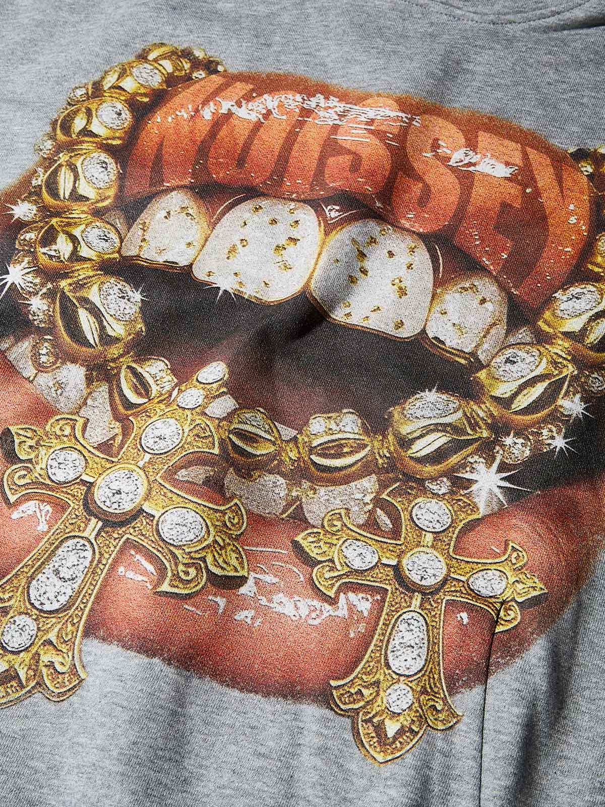 Golden Diamond Jewelry Grills Print Thin hoodie