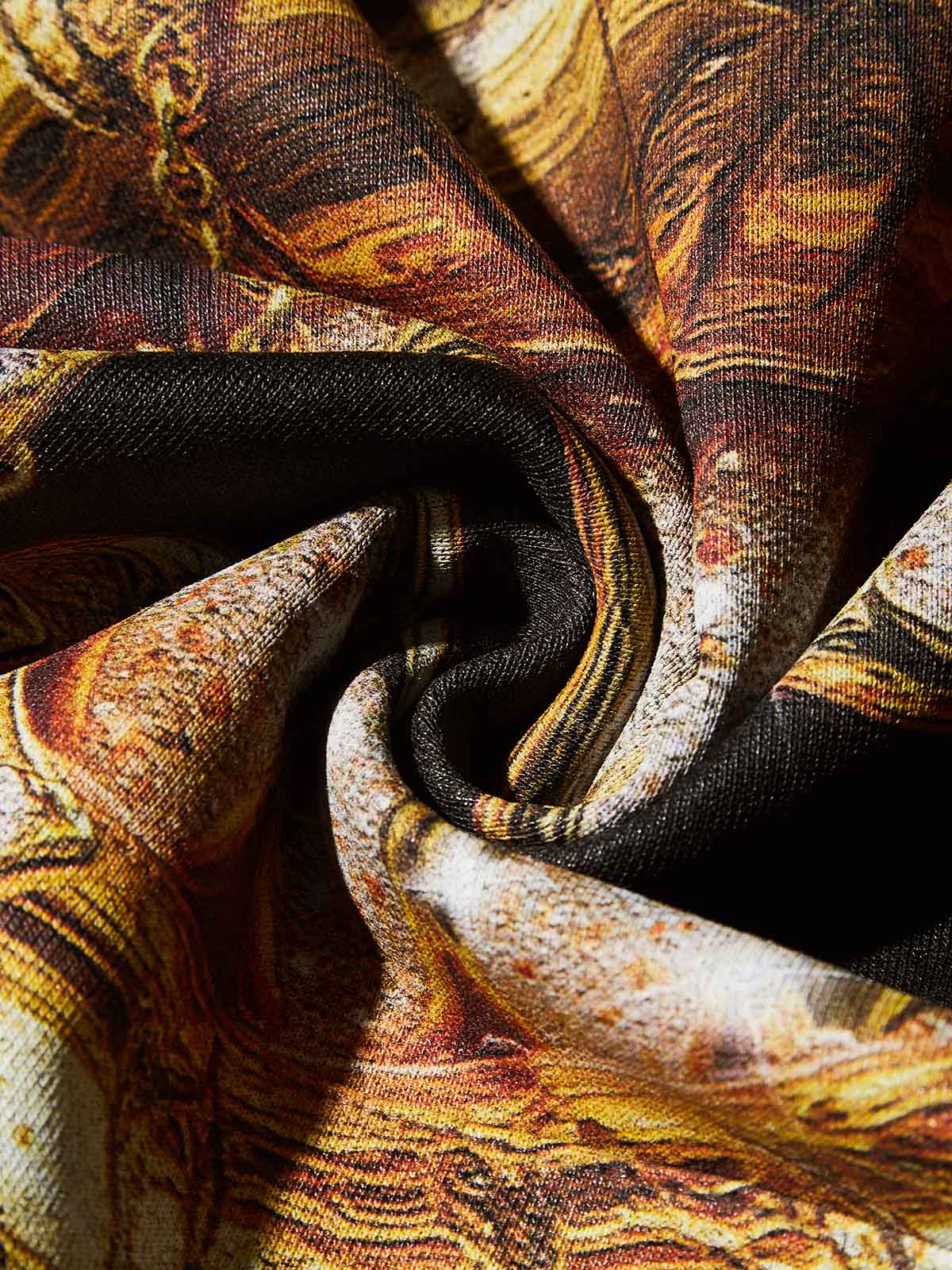 Desert Gold Art Diamond Lips Print Thin Hoodie