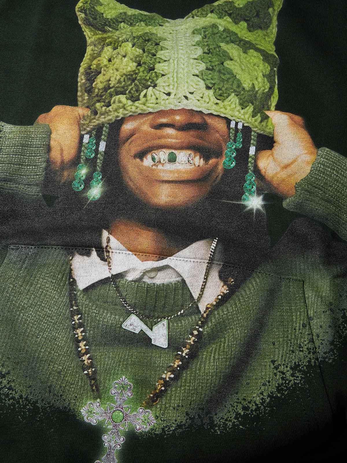 Avocado Green Cat Ear Crochet Hat Thin Hoodie