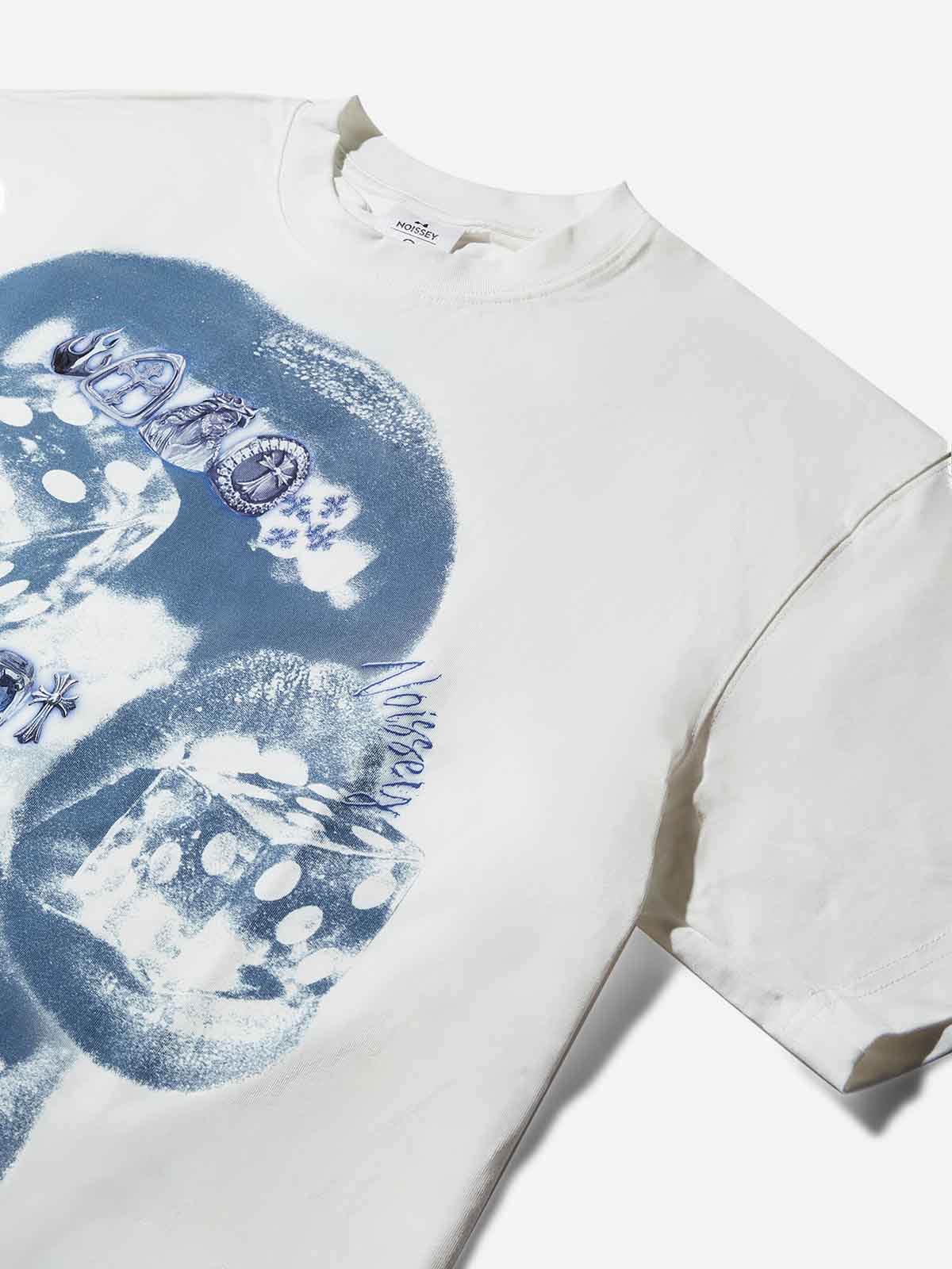 Blue Screen Grills Print Boxy Oversized T-shirt