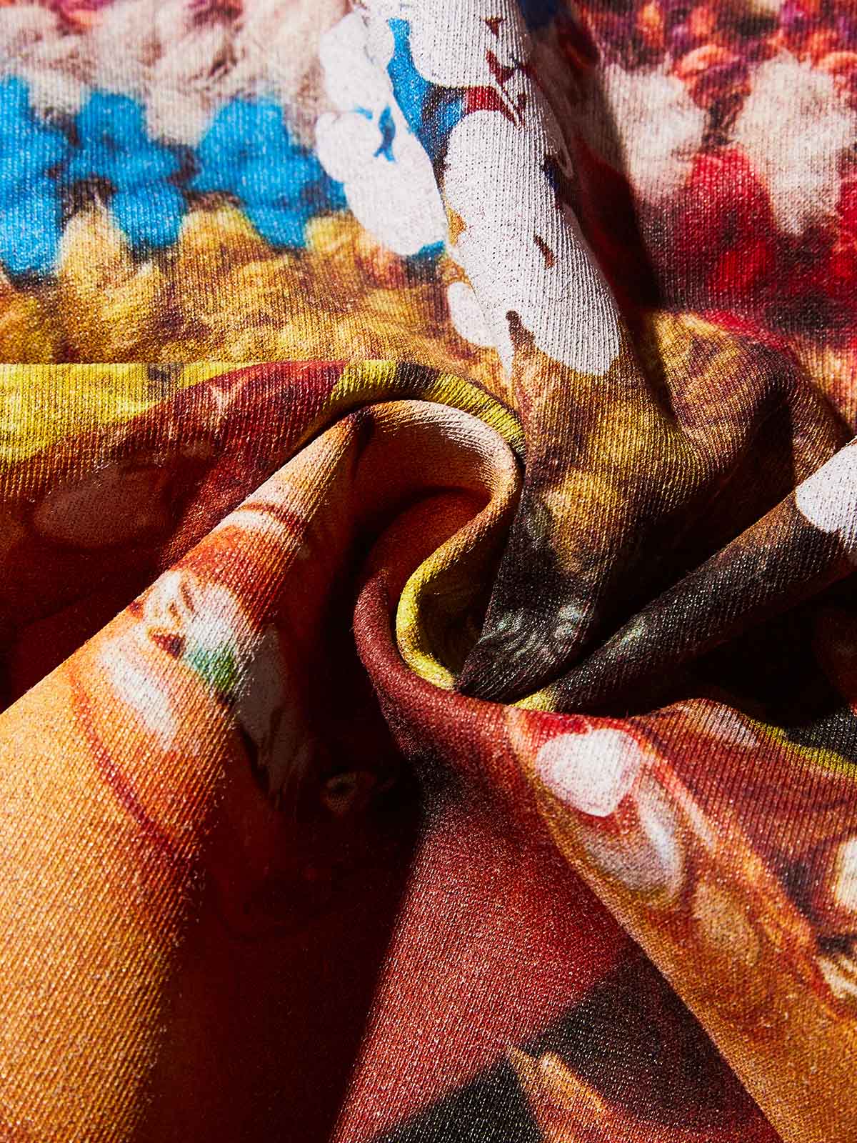 Colorful Cotton-Woven Cat-Ear Hat Girl Character Print Red Quick-Dry T-Shirt