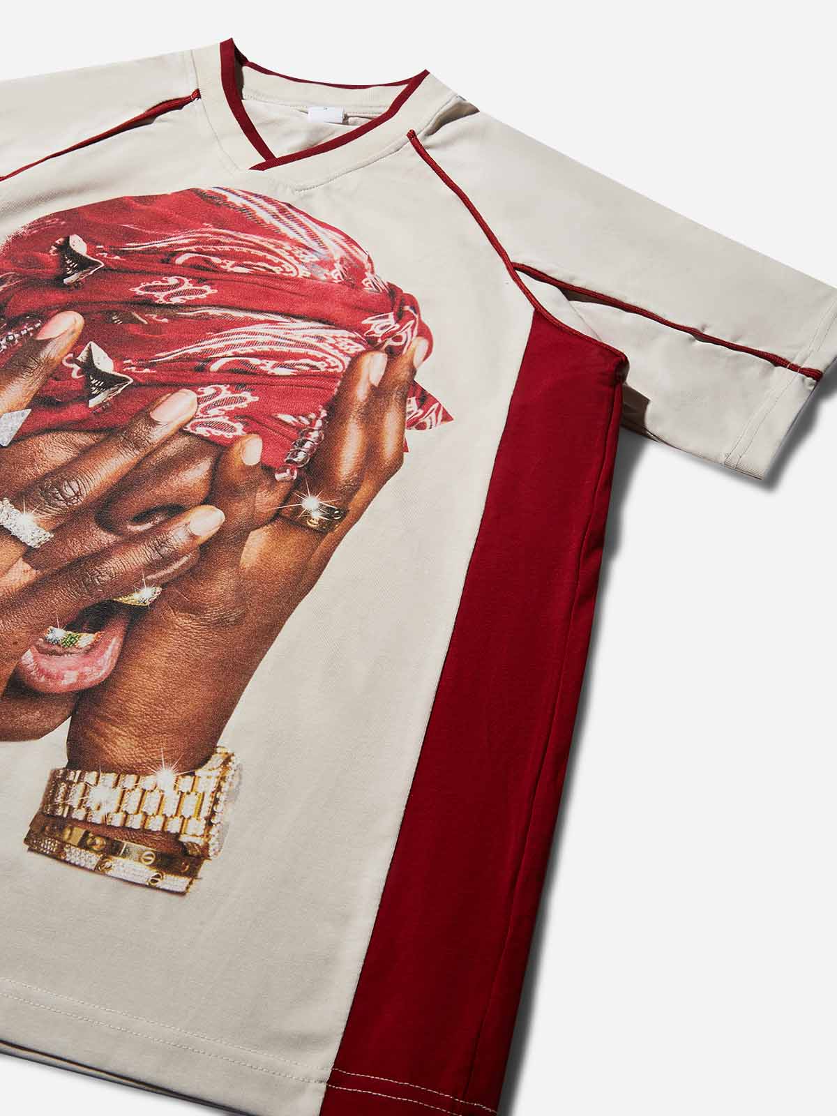 Paisley Art Headscarf Portrait Preppy Style T-Shirt