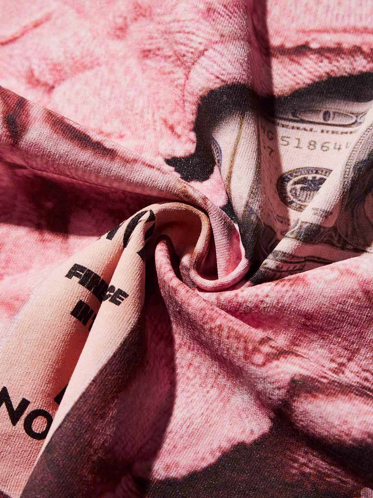 Pink Remake Tech Headgear Washed Print T-Shirt