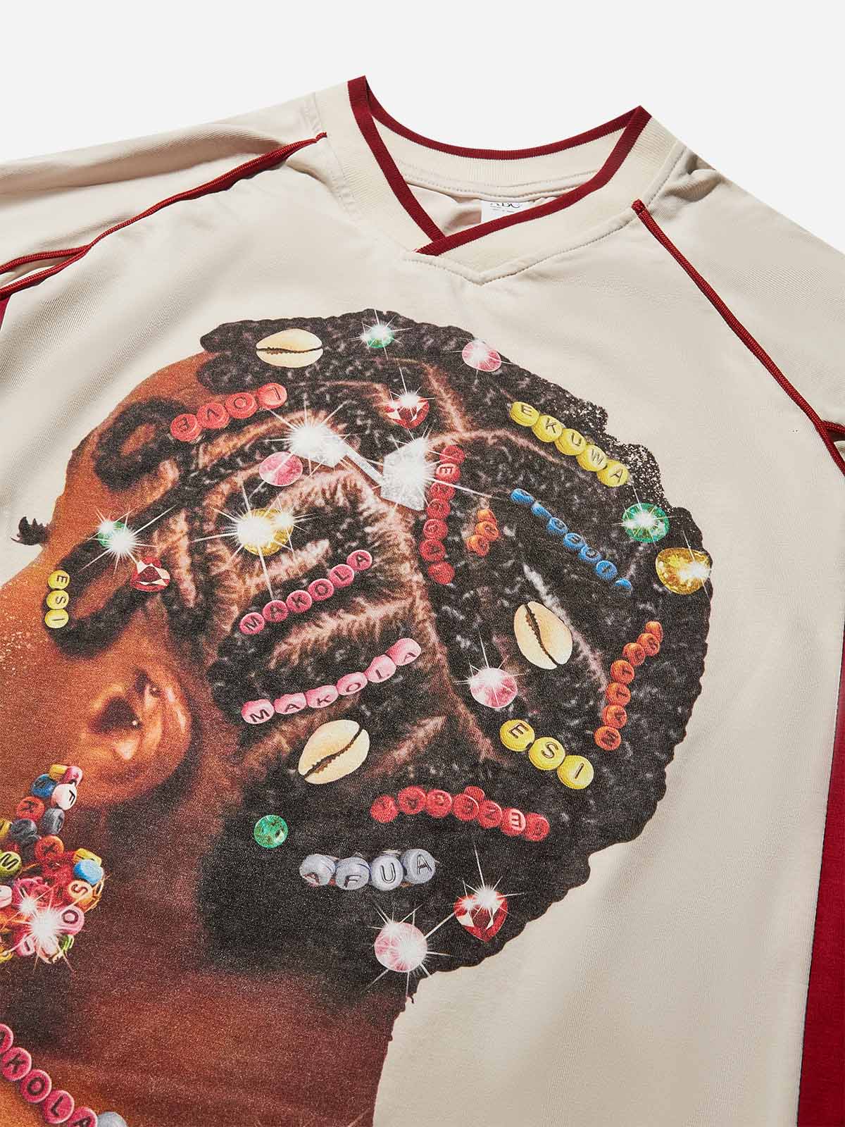 Friendship bracelet accessories braided girl print preppy style T-shirt