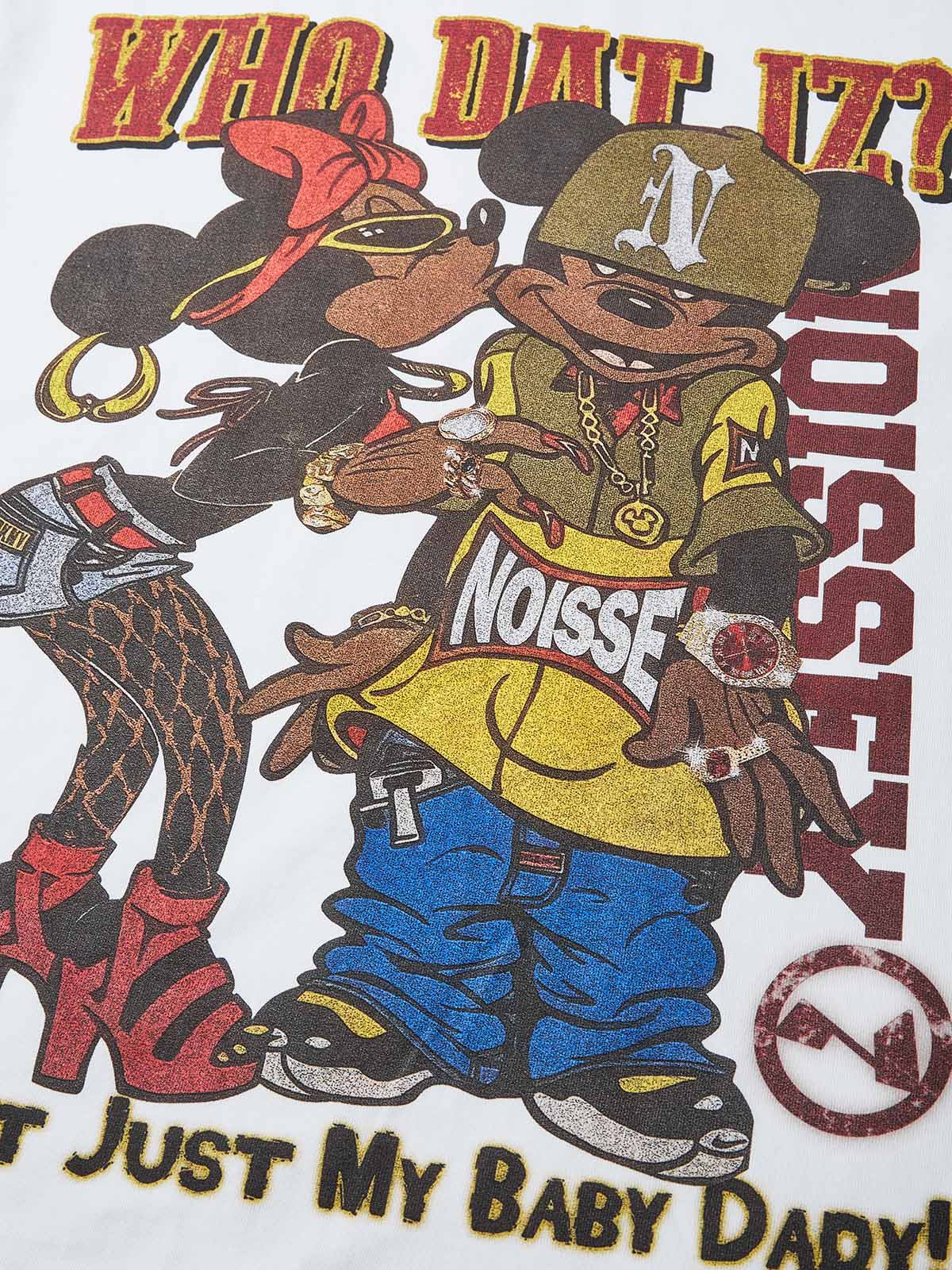 Who dat iz? Street Cartoon Character Print T-shirt