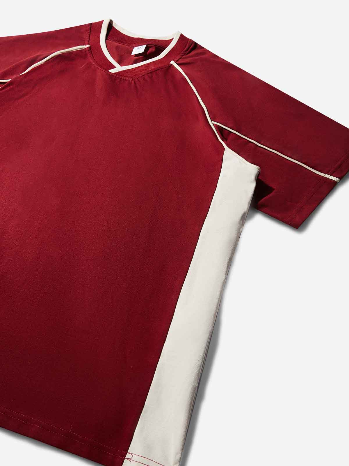 Racing Red Print Preppy T-shirt