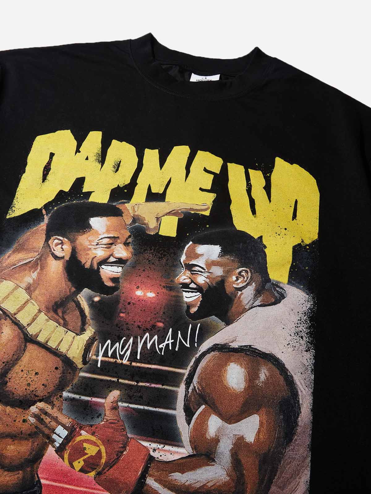 DAP ME UP! Black Oversized Printed T-shirt