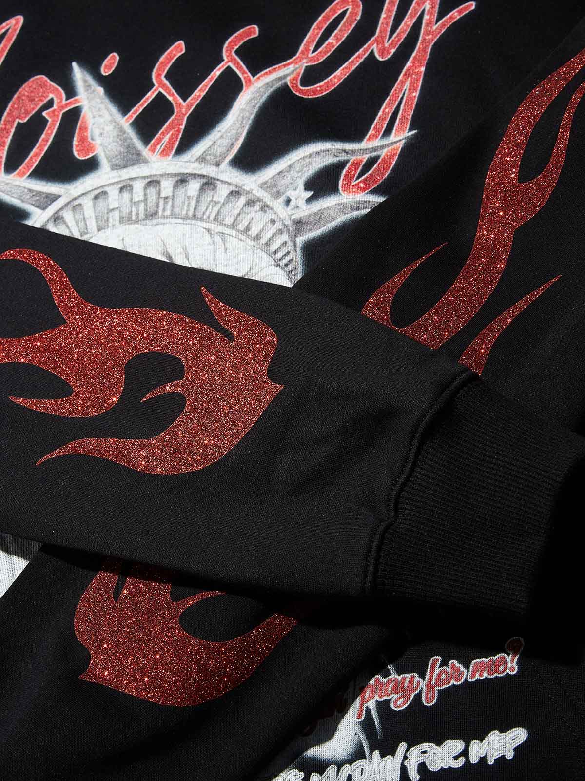 Statue of Liberty Face-Covered Tech Fabric Print Hoodie