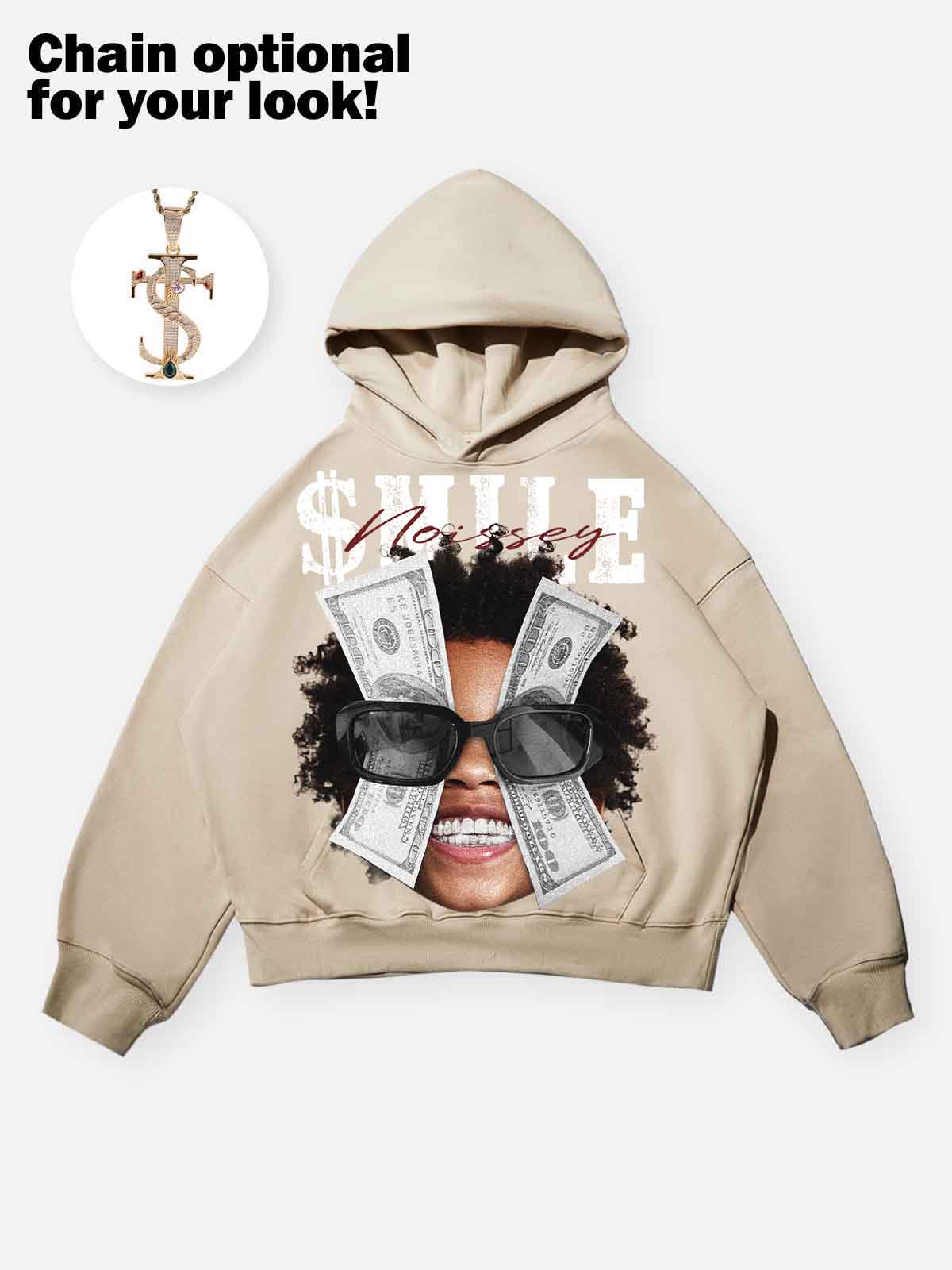 Child's Smile Print Boxy Tech-Fabric Hoodie