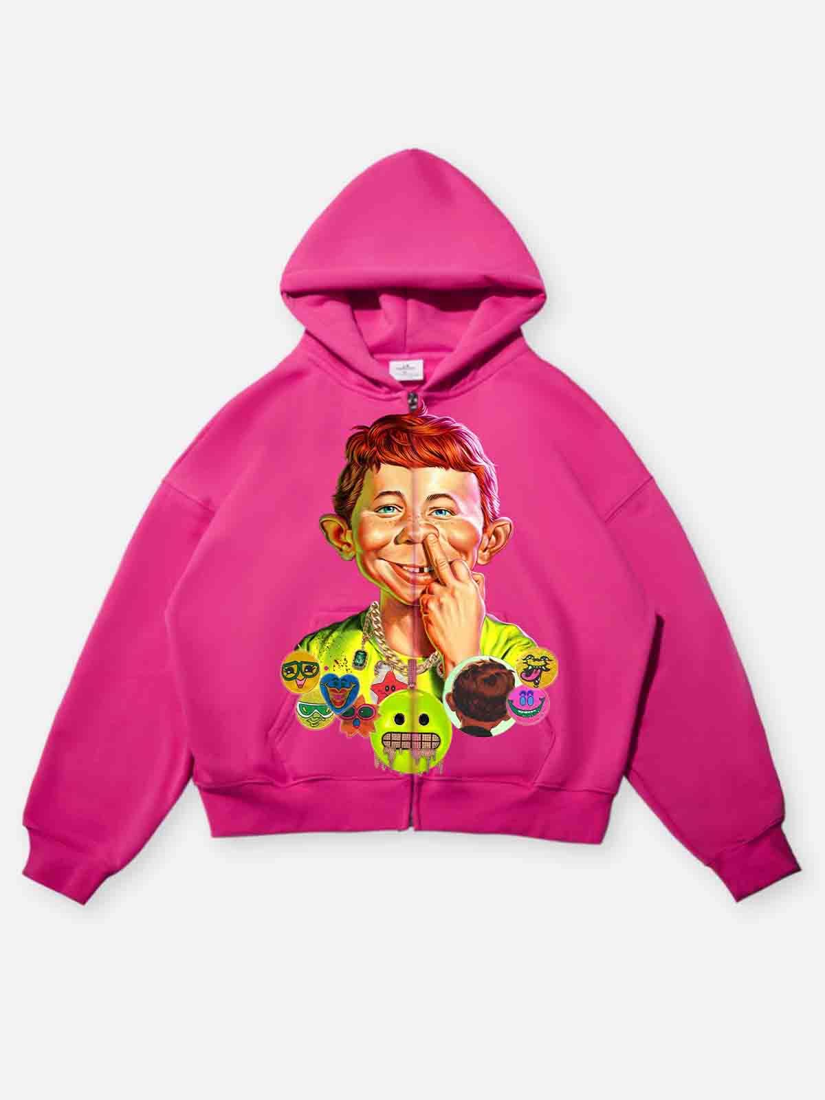 Bad Boy Hip-Hop Style Distressed Print Hoodie