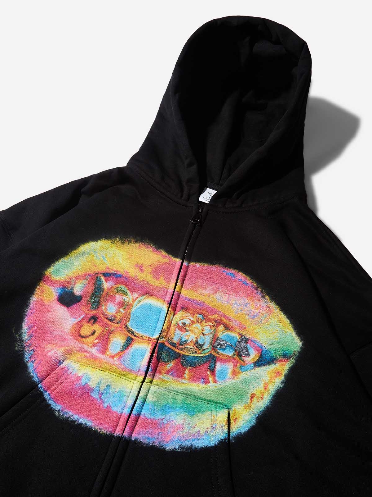 Thermal Imaging Art Grills Warm Zip-up Hoodie