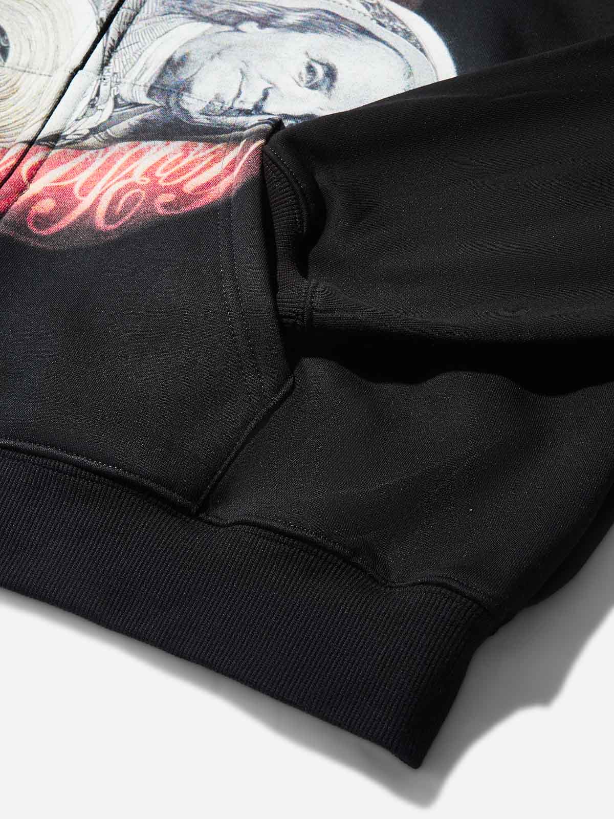 Money-Biting Lip Diamond Grills Warm Zip-Up Hoodie