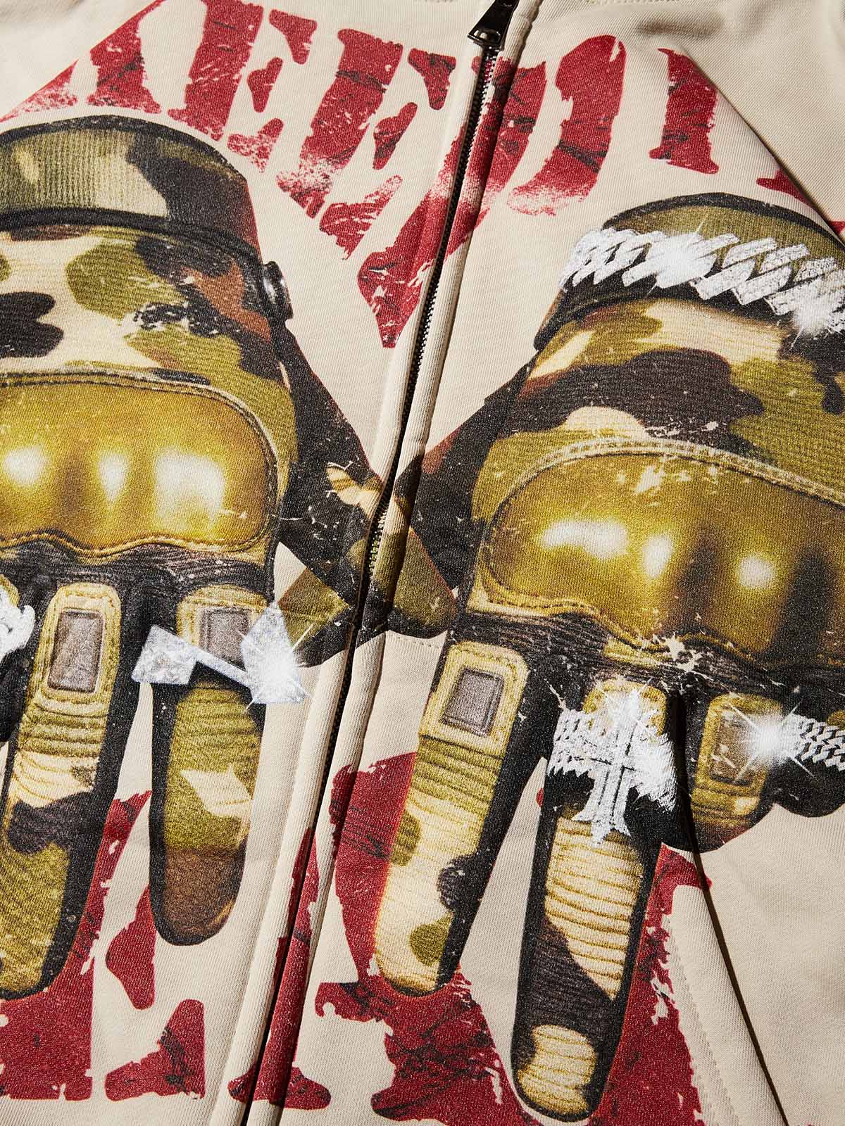 Keep it Real Military Camouflage Hand Gesture Hoodie