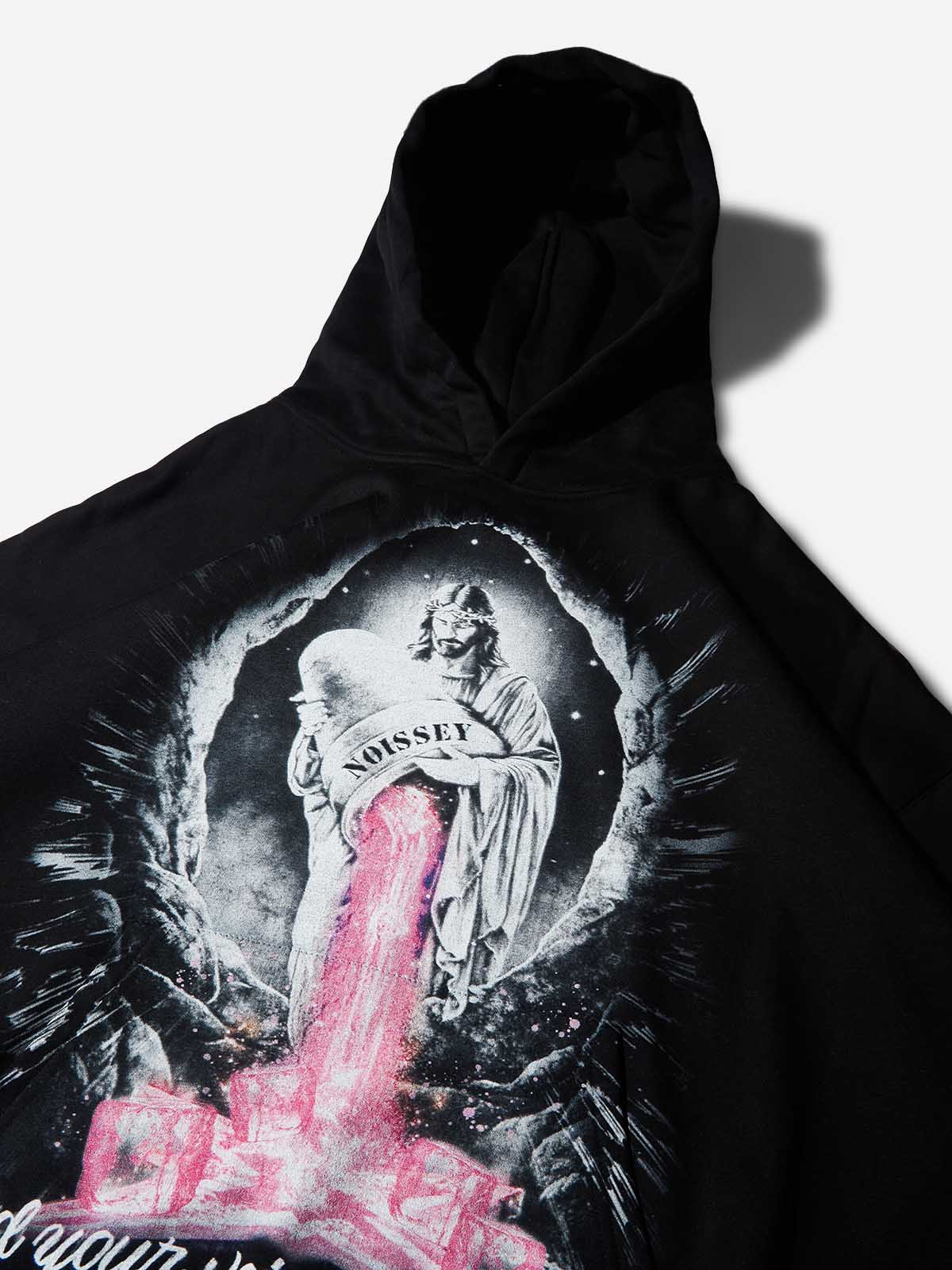 Jesus Pouring Stories Art Print Tech-Fabric Hoodie