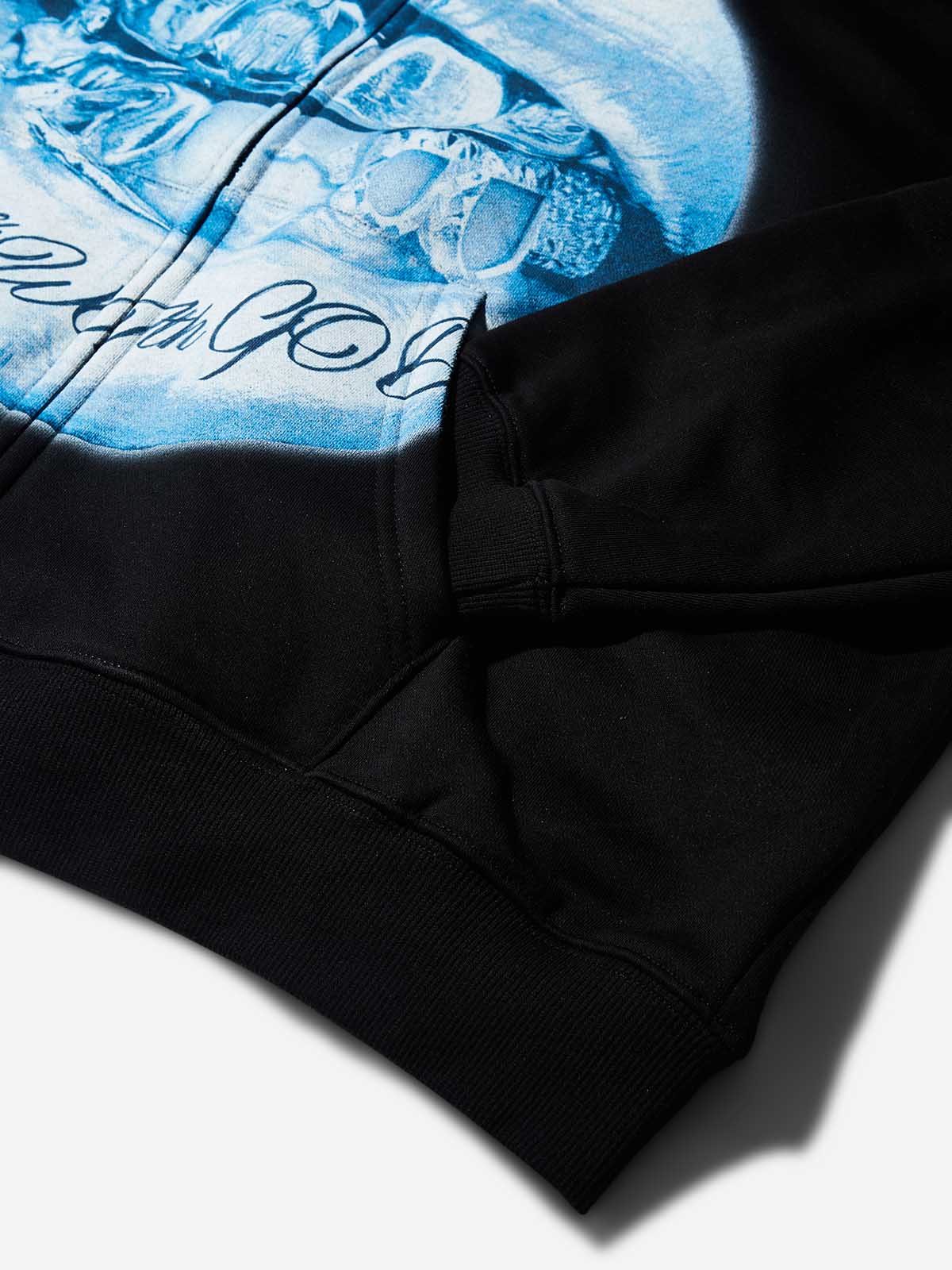 Walk with god Fluorescent Blue Grills Warm Hoodie