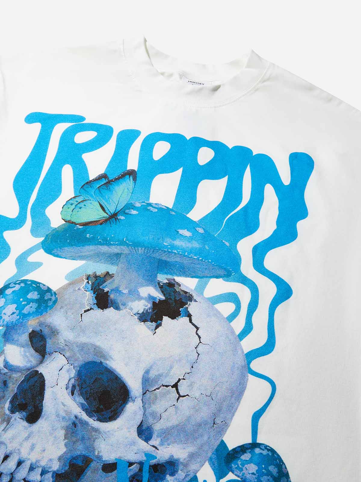 Hallucinogenic Mushroom Oversized Black & White Print T-Shirt