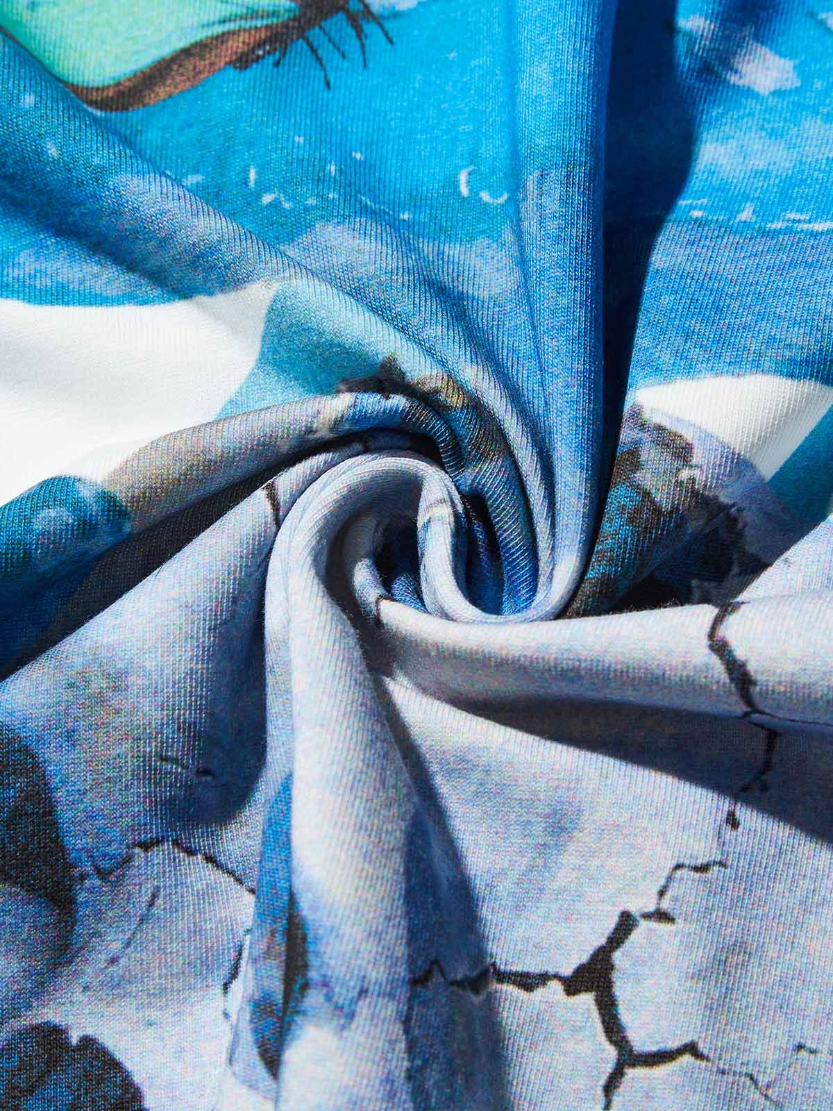 Hallucinogenic Mushroom Oversized Black & White Print T-Shirt