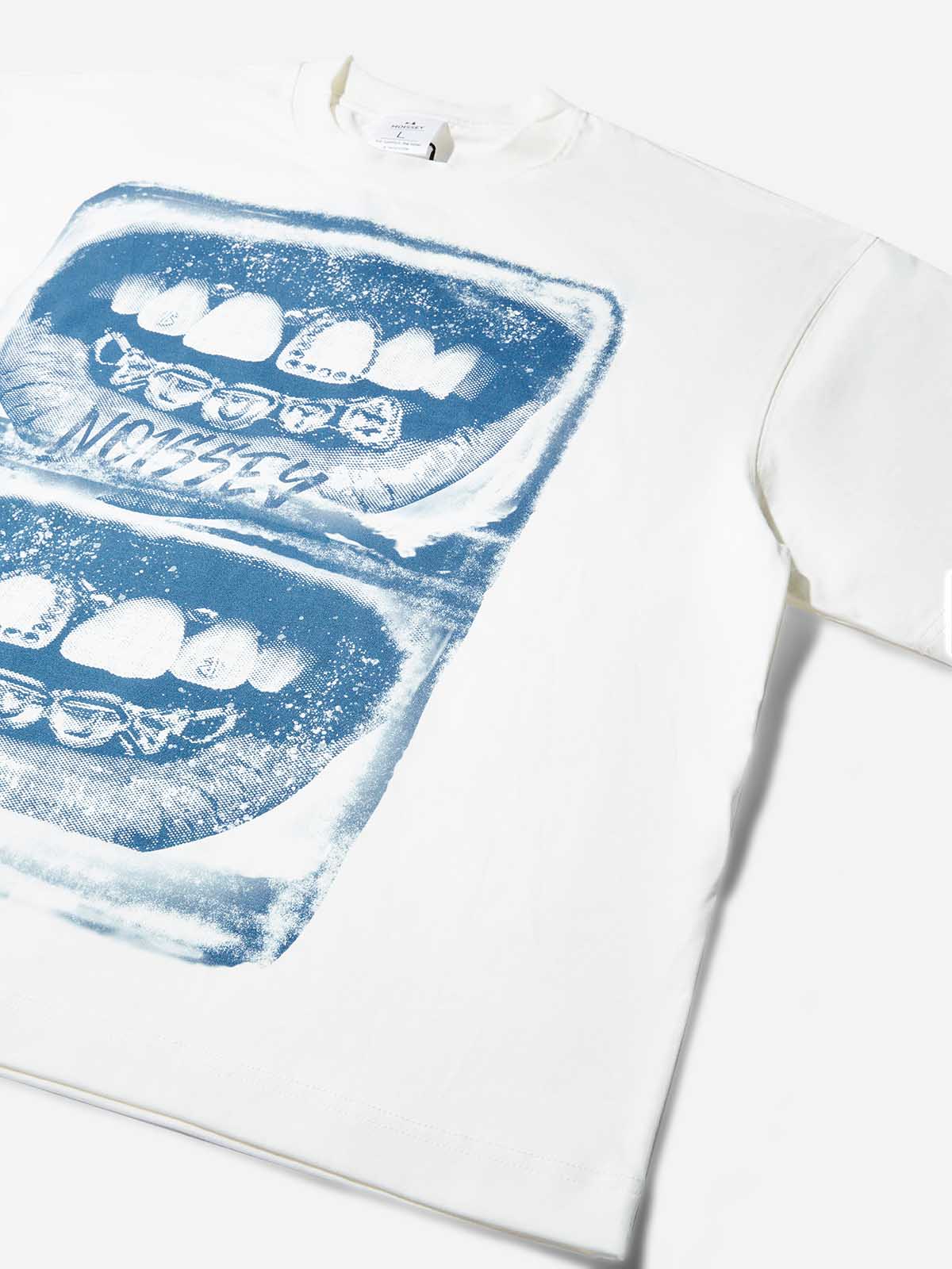 Blue Screen-Grills Print Boxy Oversized T-shirt